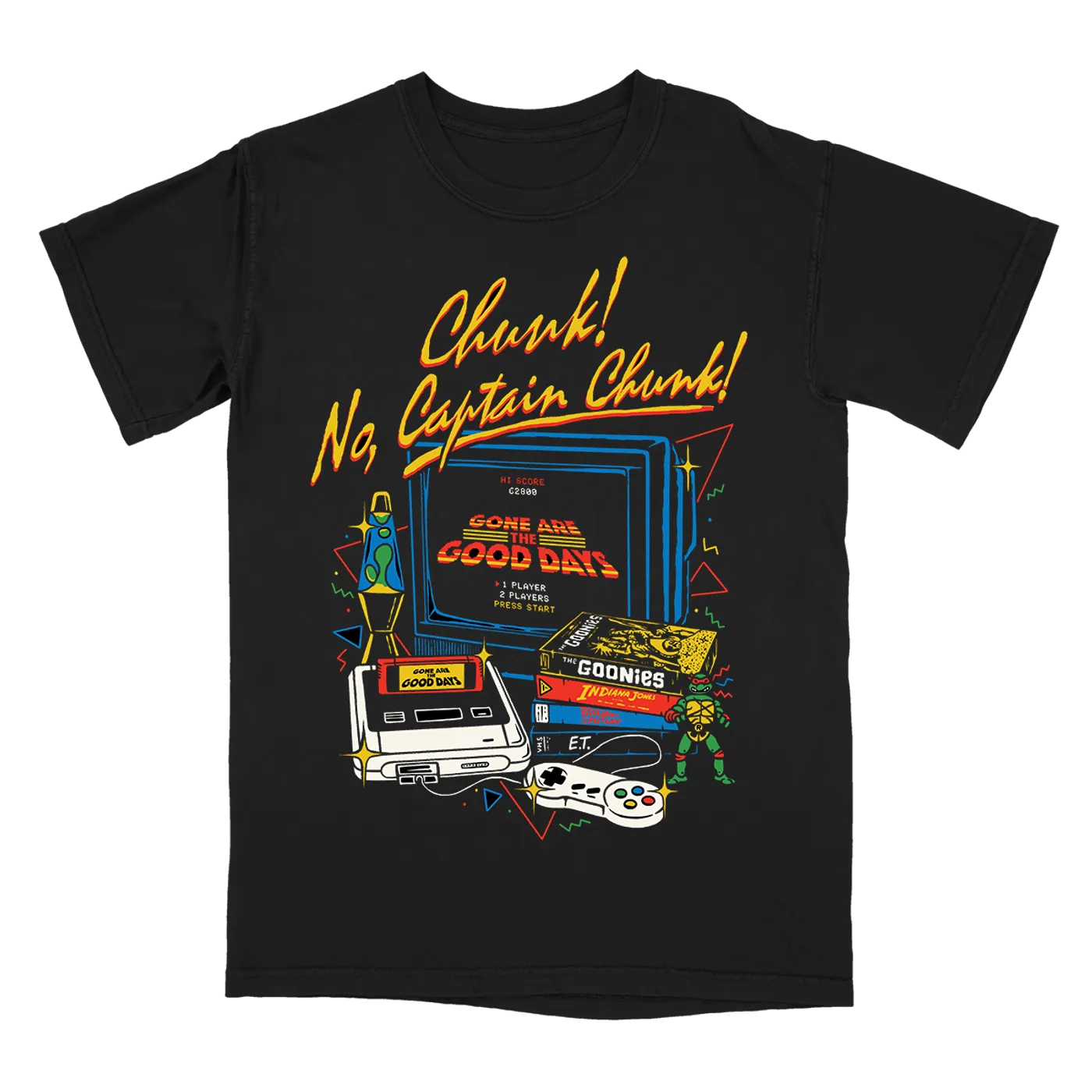 Chunk! No, Captain Chunk! "Gaming" Black T-Shirt