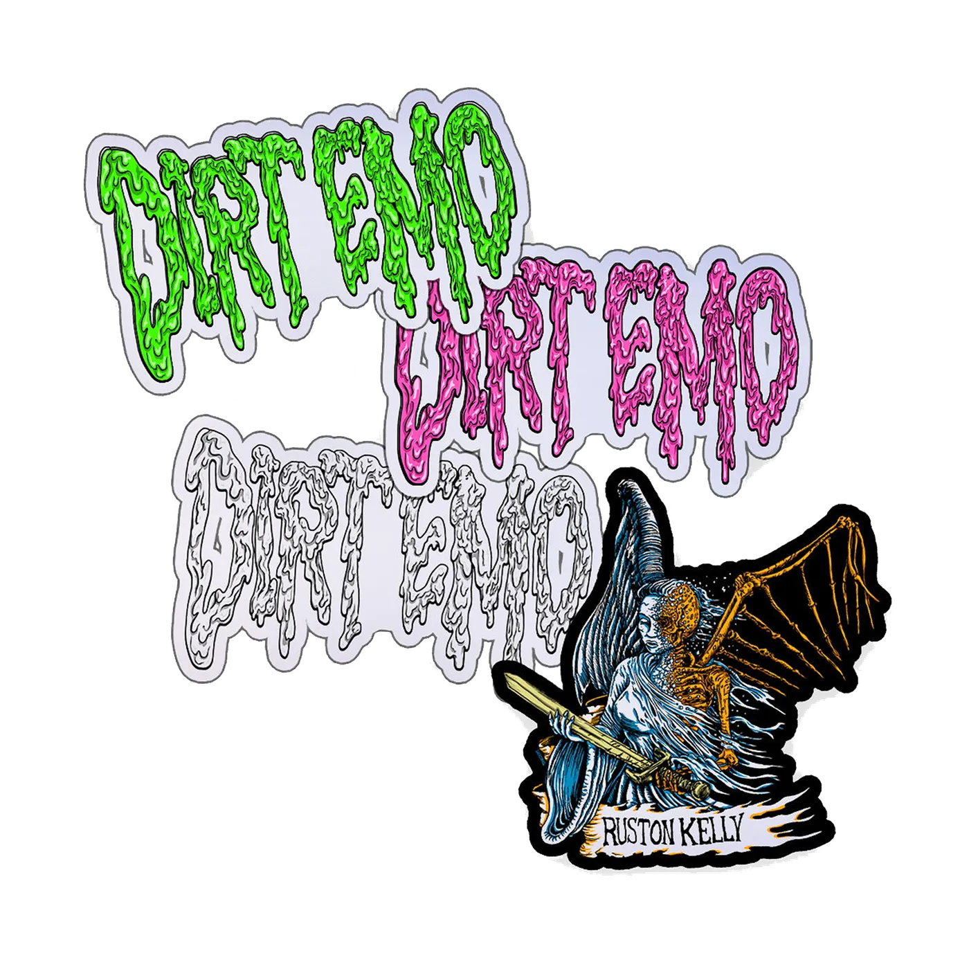 Ruston Kelly Dirt Emo / Angel of Death Sticker Pack (4 Stickers)