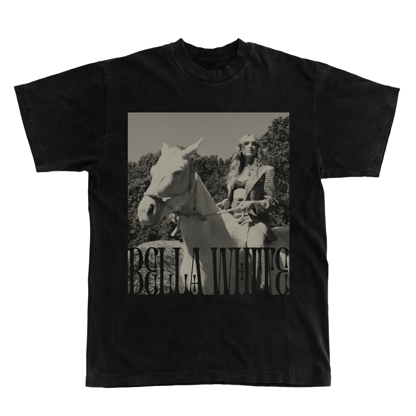 Bella White Among Other Things Black Tee