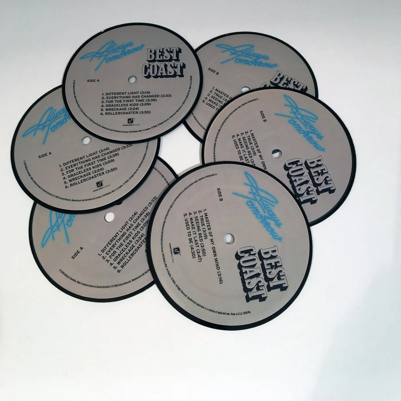Best Coast Always Tomorrow Vinyl Coaster Set