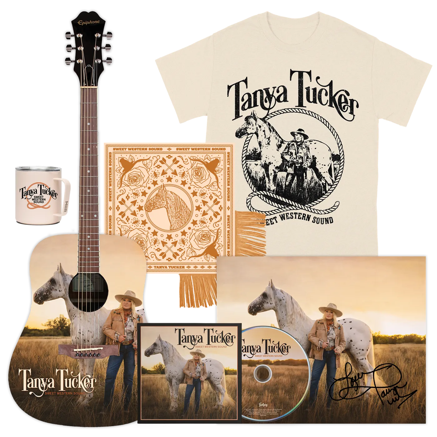 Tanya Tucker Sweet Western Sound Super Deluxe SIGNED Guitar Bundle