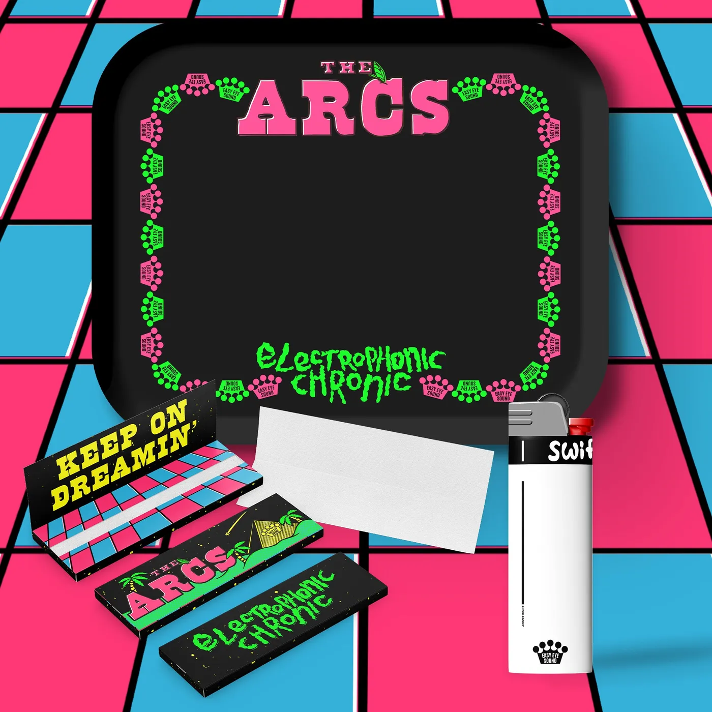 The Arcs Chronic Merch Bundle [Rolling Papers, Rolling Tray, and Lighter Case]