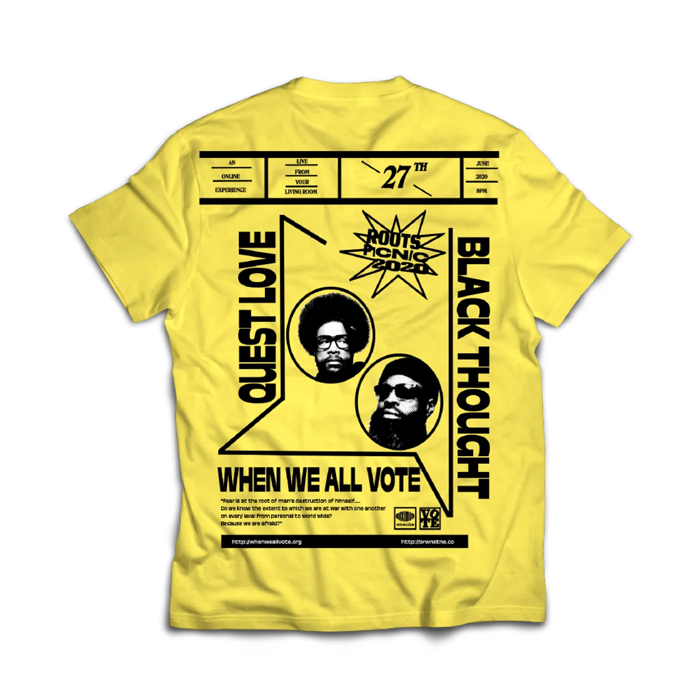 The Roots Picnic 2020 T-Shirt - Yellow