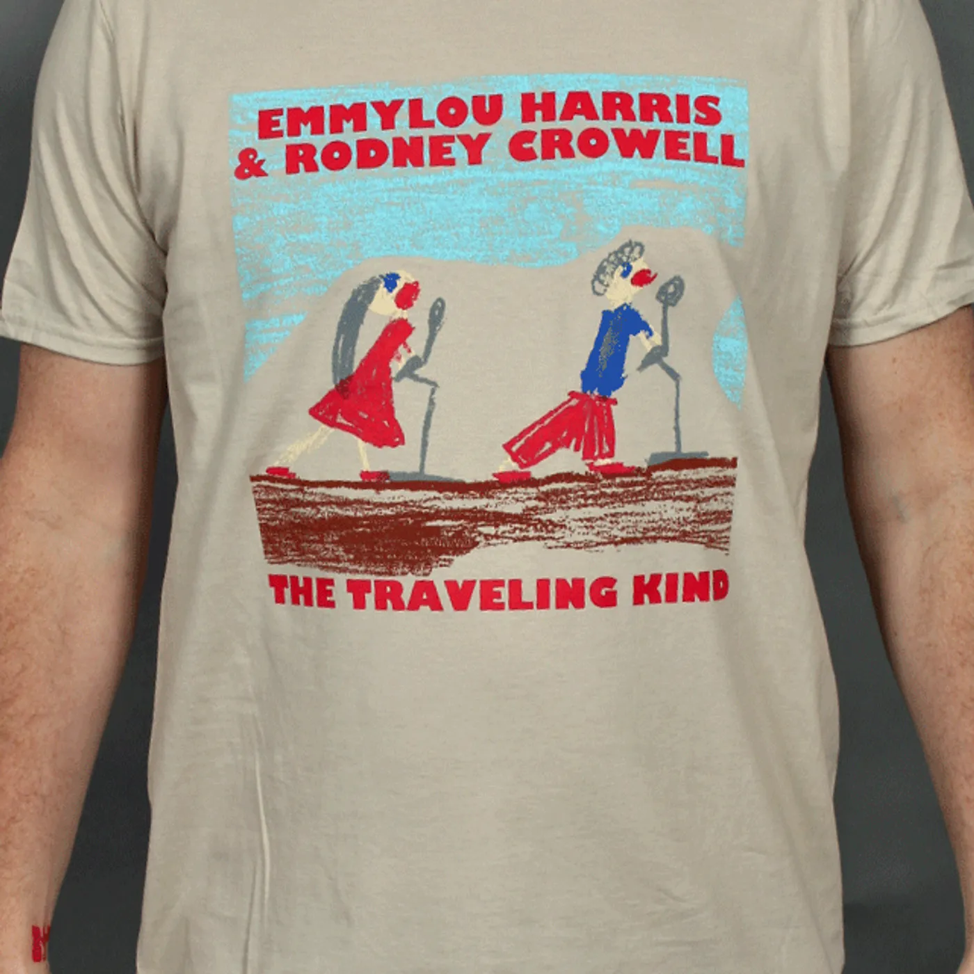 Emmylou Harris Crayon The Travelling Kind Natural Tshirt