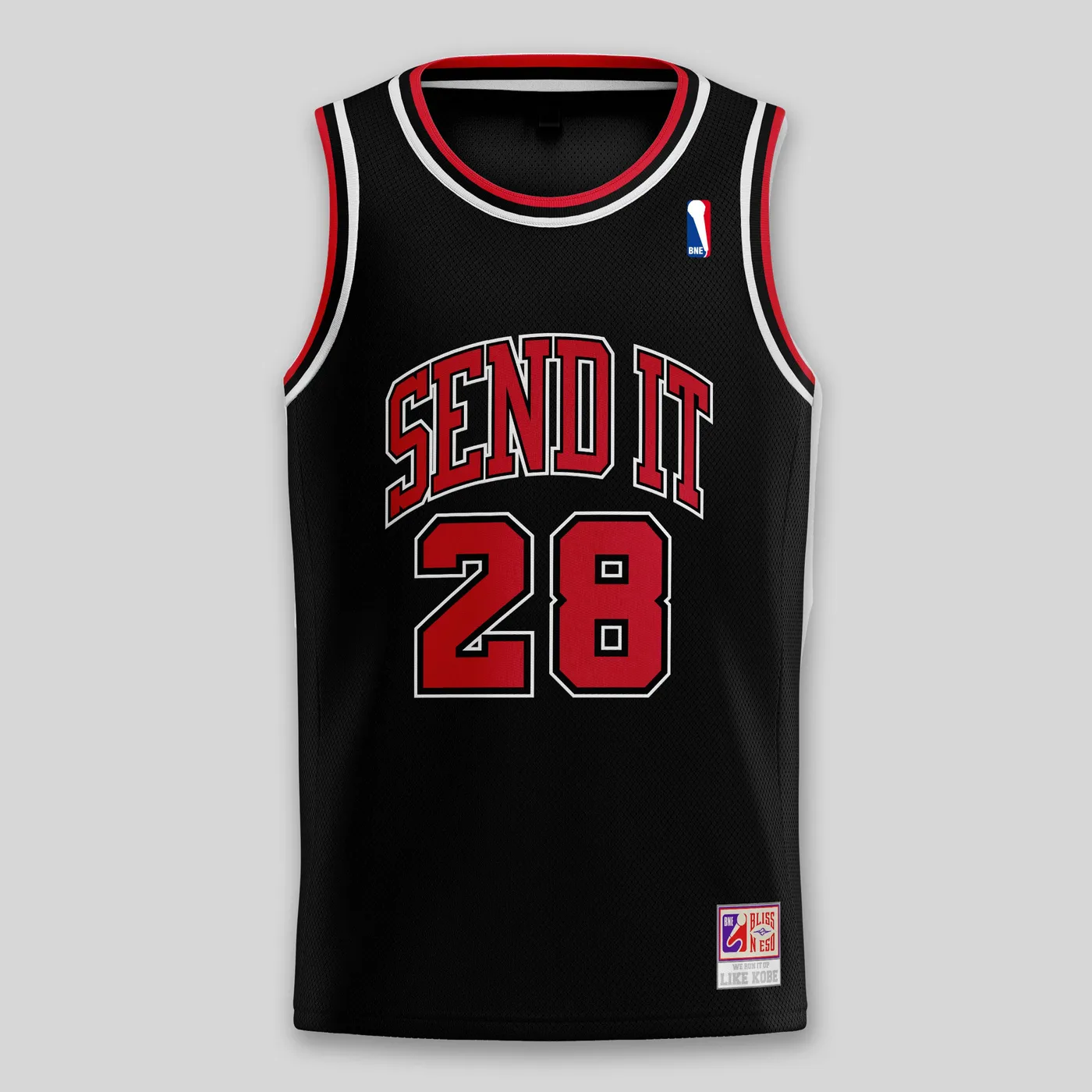 Bliss n Eso SEND IT BLACK BASKETBALL JERSEY