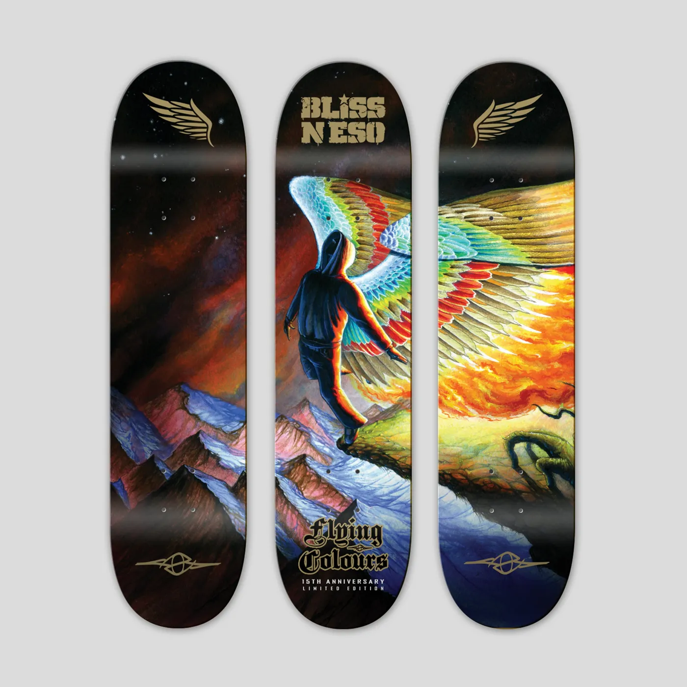 Bliss n Eso Flying Colours 15th Anniversary Limited Edition 3 Skatedeck Set - SIGNED