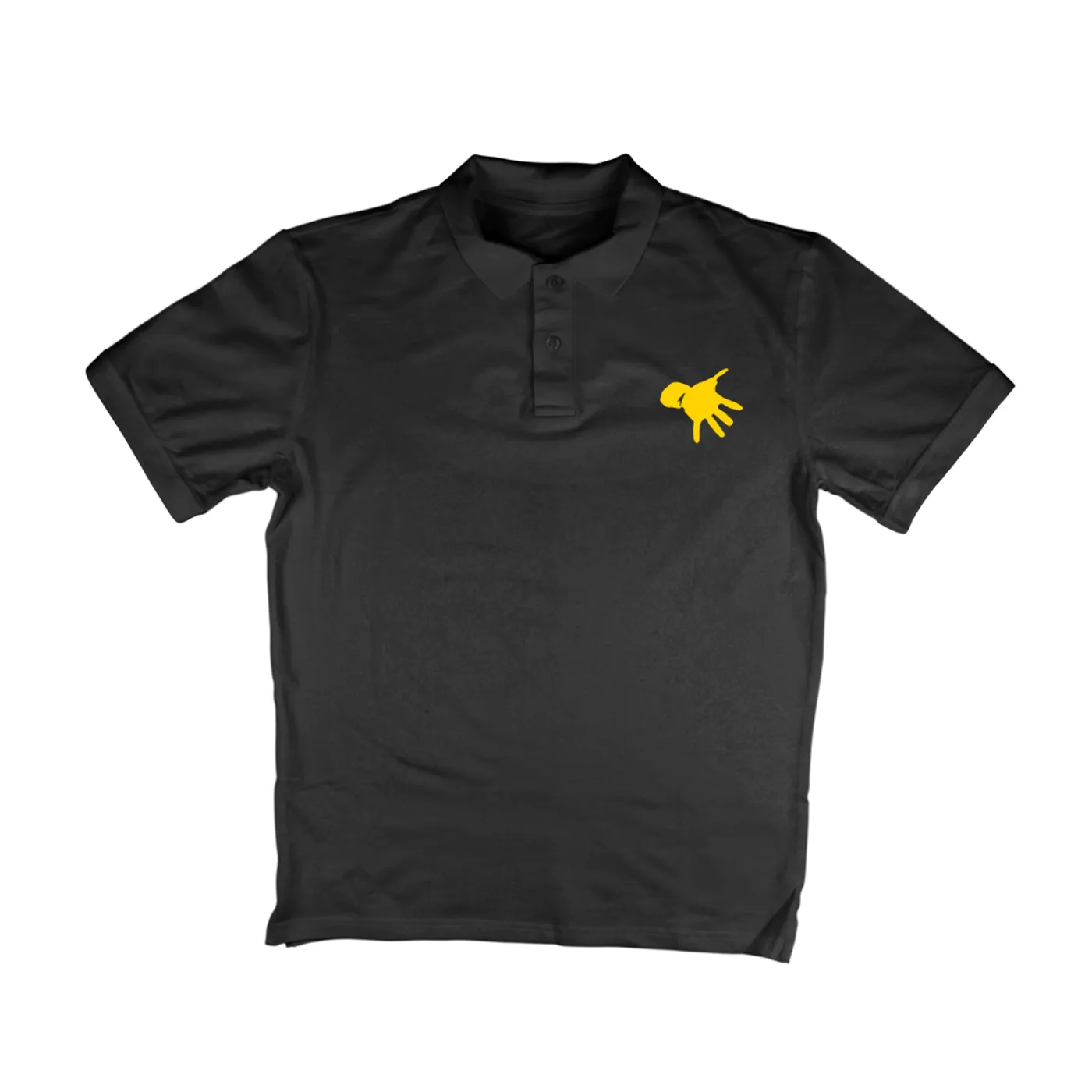 Midnight Oil Polo Hand Logo Pocket Print Black