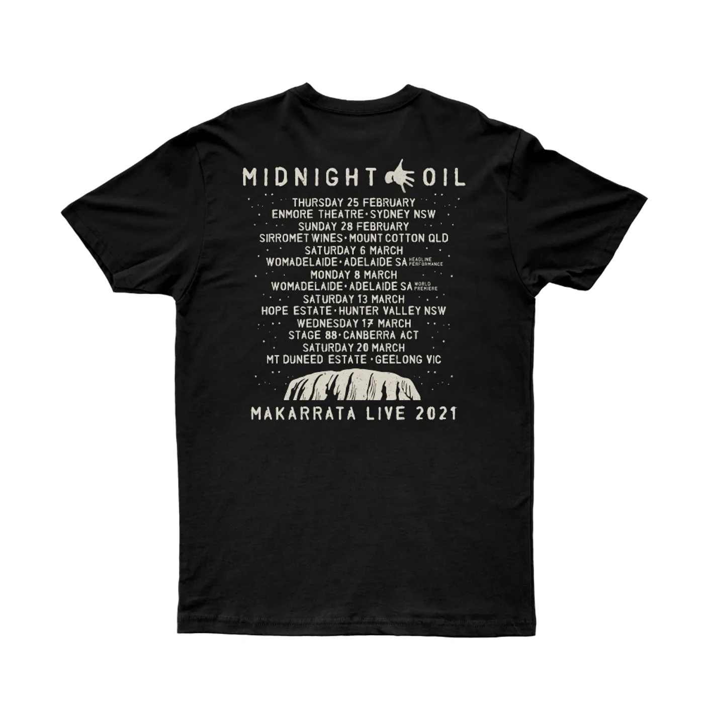Midnight Oil MAKARRATA EVENT HAND LOGO BLACK TSHIRT