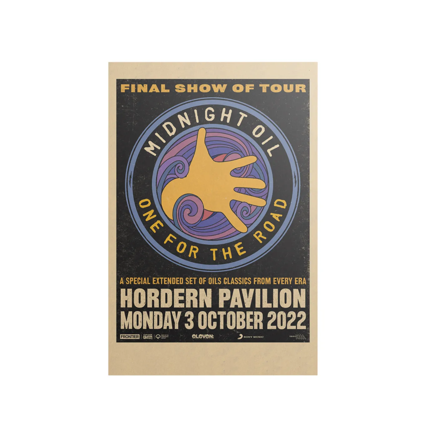 Midnight Oil Sydney Event A3 Poster “One for the Road”