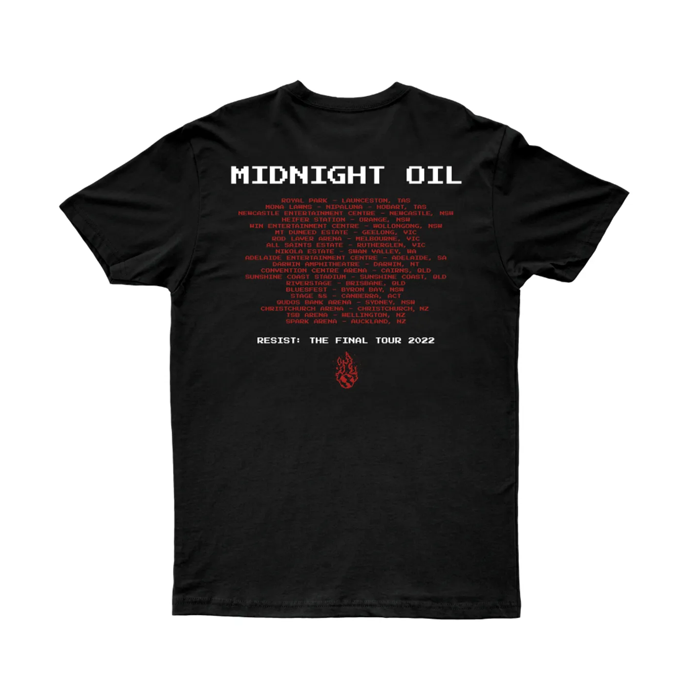 Midnight Oil RISING SEAS TOUR BLACK TSHIRT