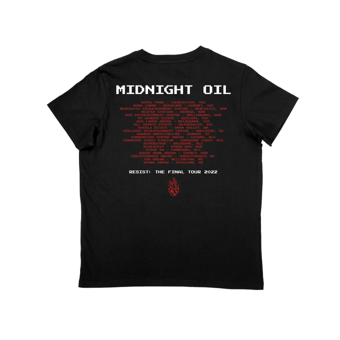 Midnight Oil RISING SEAS TOUR LADIES BLACK TSHIRT