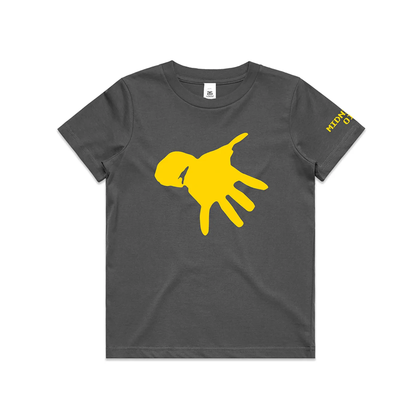 Midnight Oil Hand Kids Charcoal Tshirt w Sleeve Print