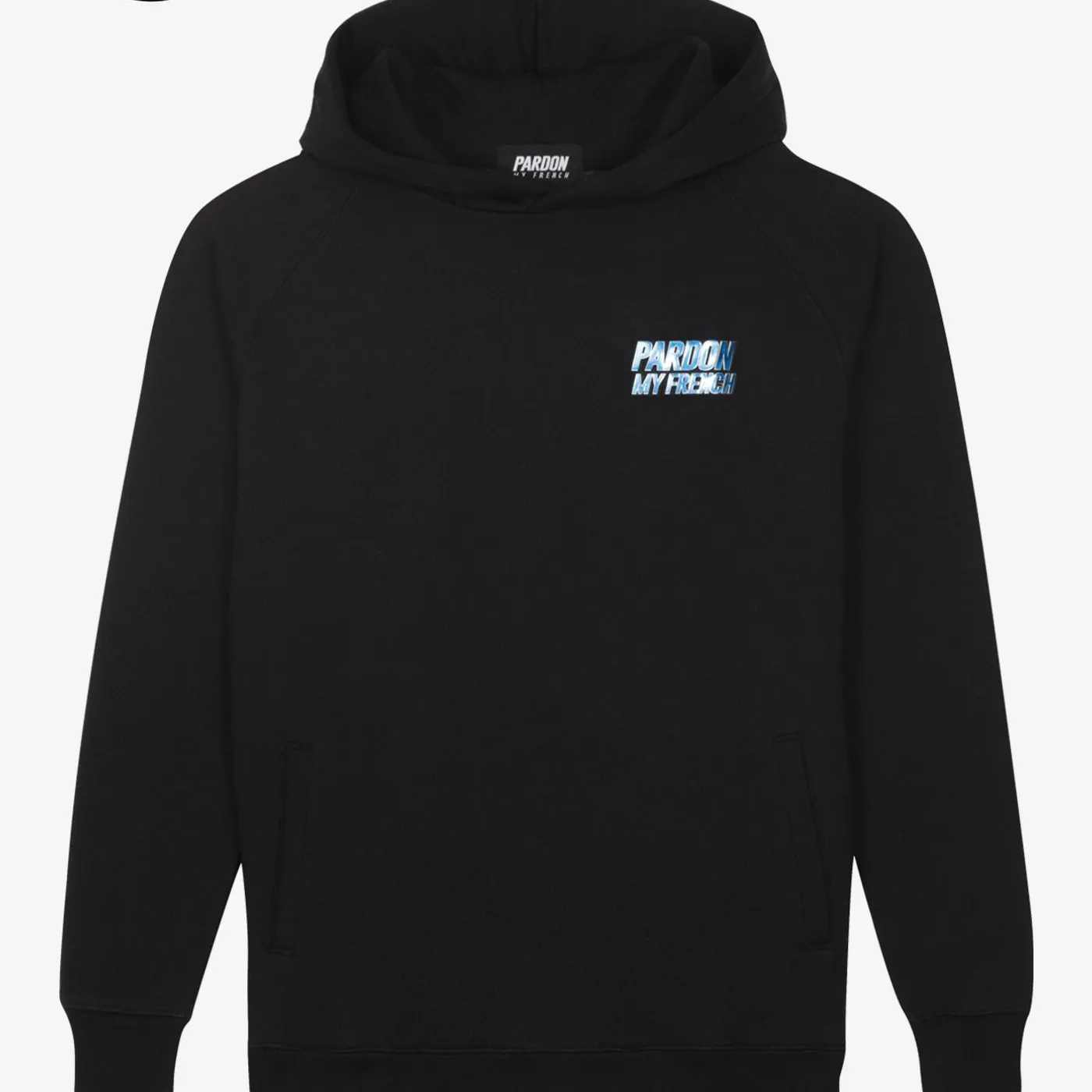 HOODIE PARDON MY FRENCH NOIR METALLIC LOGO