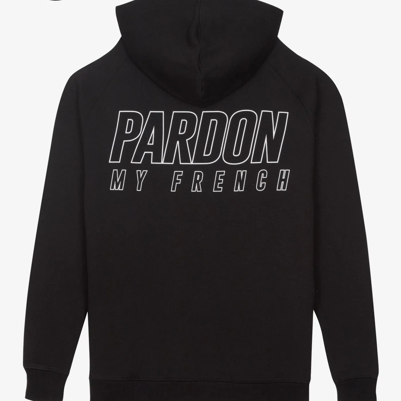 HOODIE PARDON MY FRENCH NOIR METALLIC LOGO