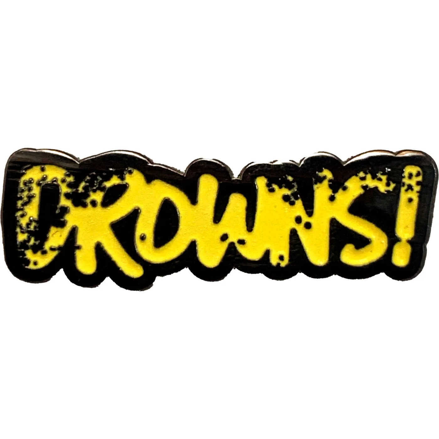 The Drowns - Yellow Glow In The Dark on Black - 1.25” Enamel Pin