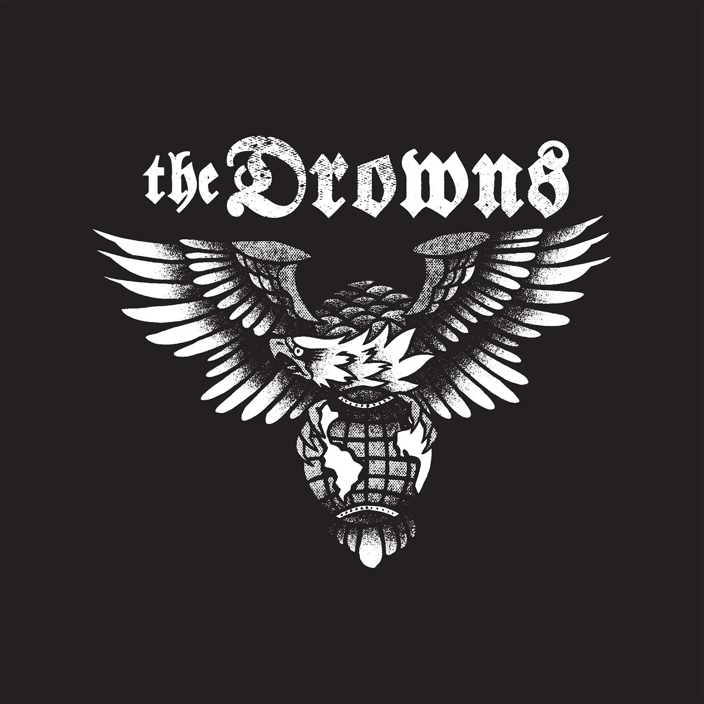 The Drowns - Eagle Logo - Black - Back Patch - Cloth - Screenprinted - 12"