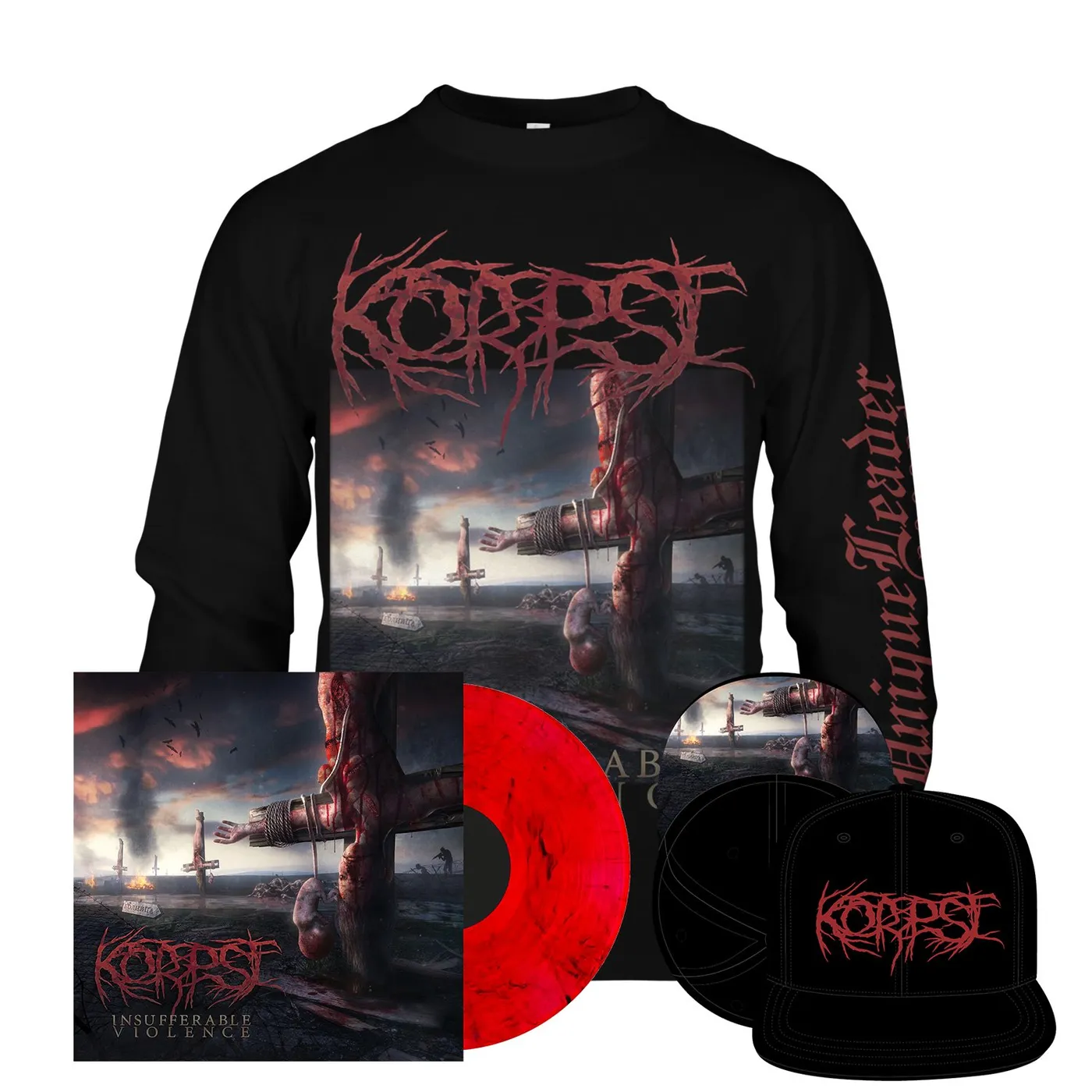 Korpse "Insufferable Violence Longsleeve + LP Bundle" Bundle (Vinyl)
