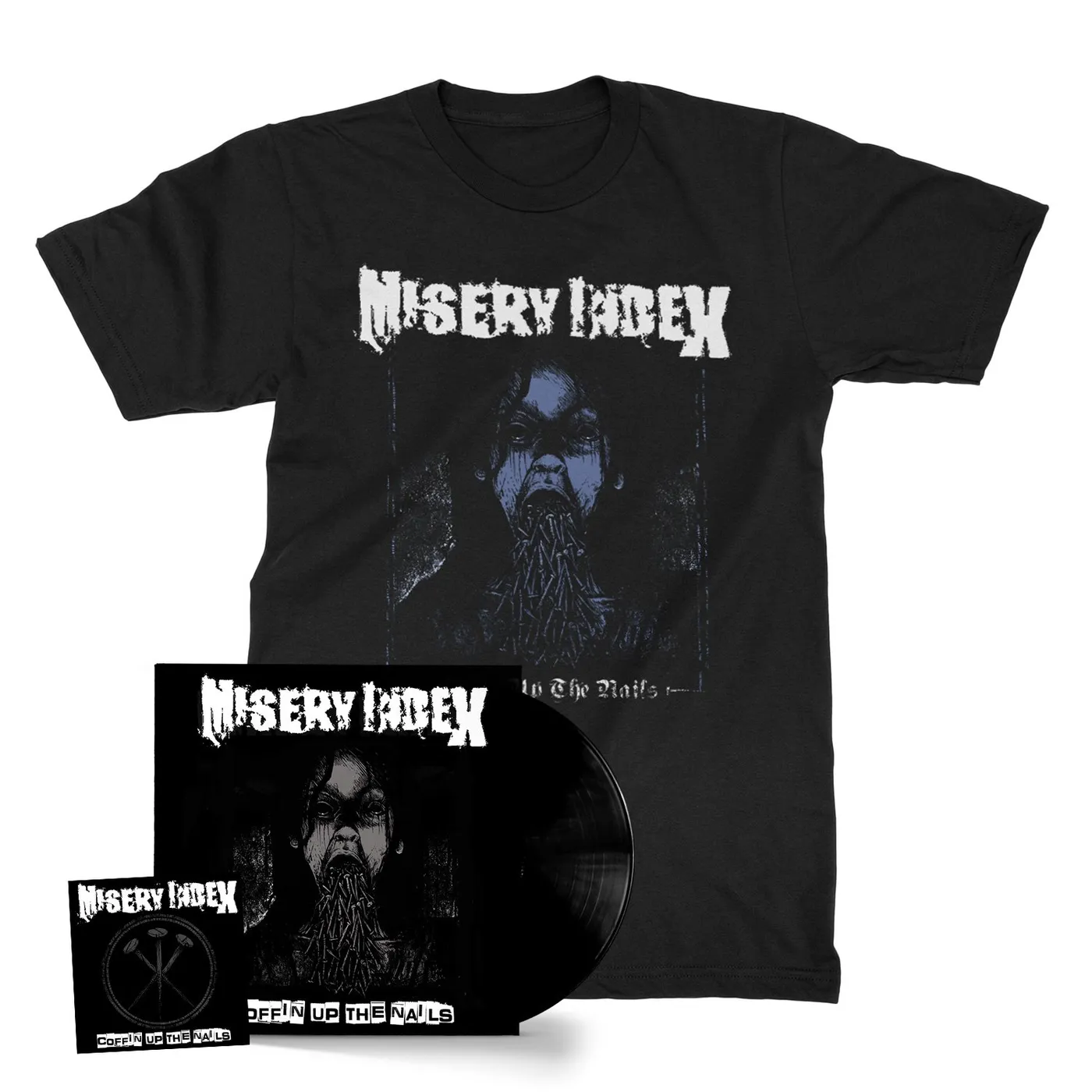 Misery Index "Coffin Up LP/Tee/Sticker Bundle" Bundle