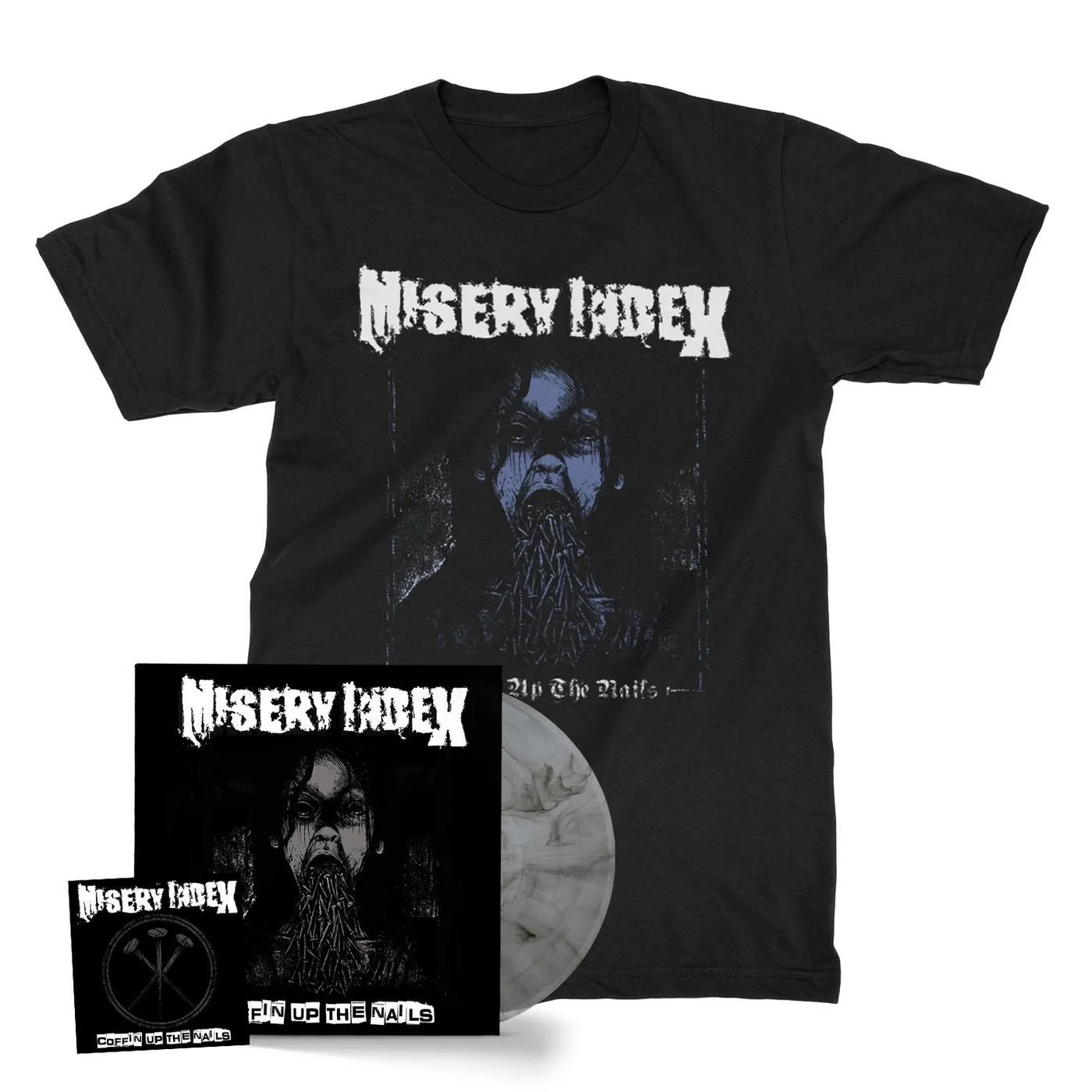 Misery Index "Coffin Up Limited LP/Tee/Sticker Bundle" Bundle