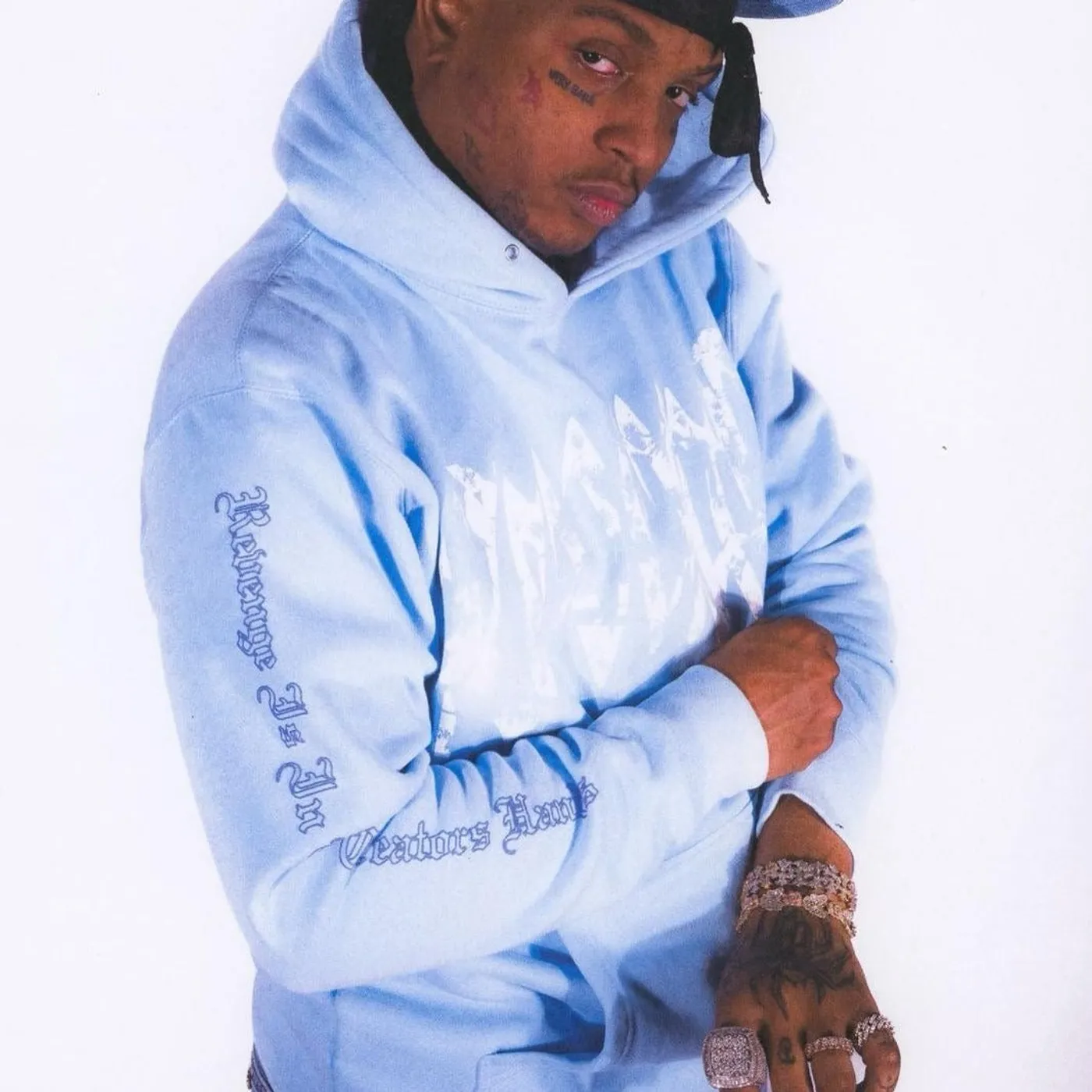 Juice WRLD Revenge X 999 COLLAGE HOODIE BABY BLUE