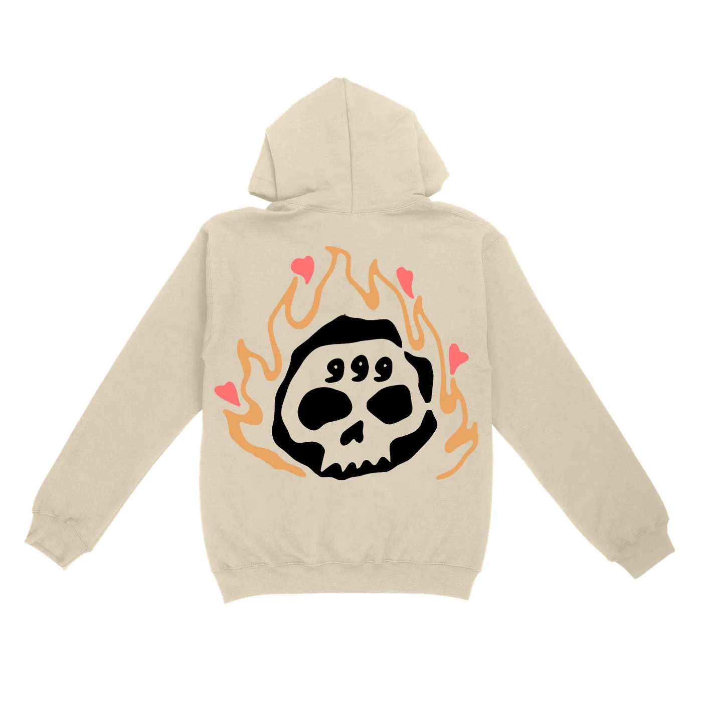 Juice WRLD Skull Puff Print Hoodie (TAN)