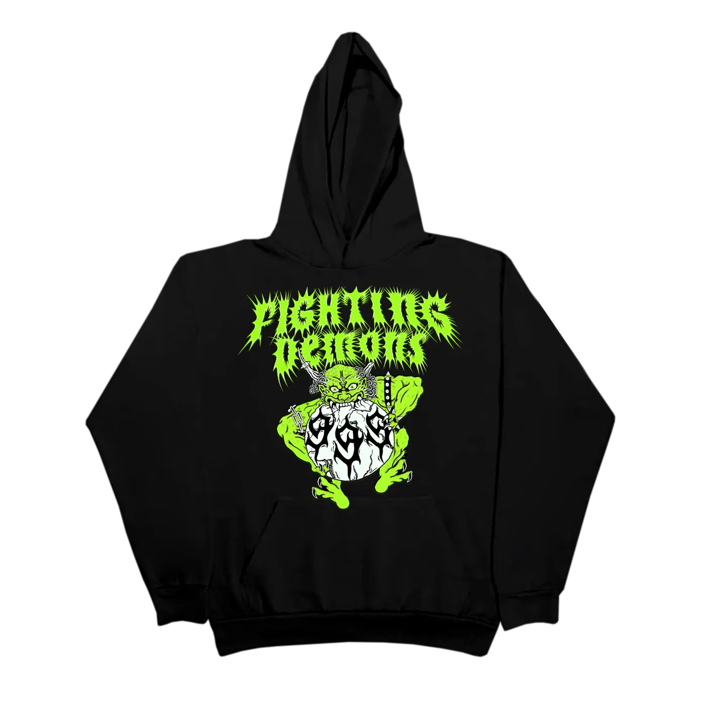 Juice WRLD Fighting Demons VLONE Demon Hoodie Black