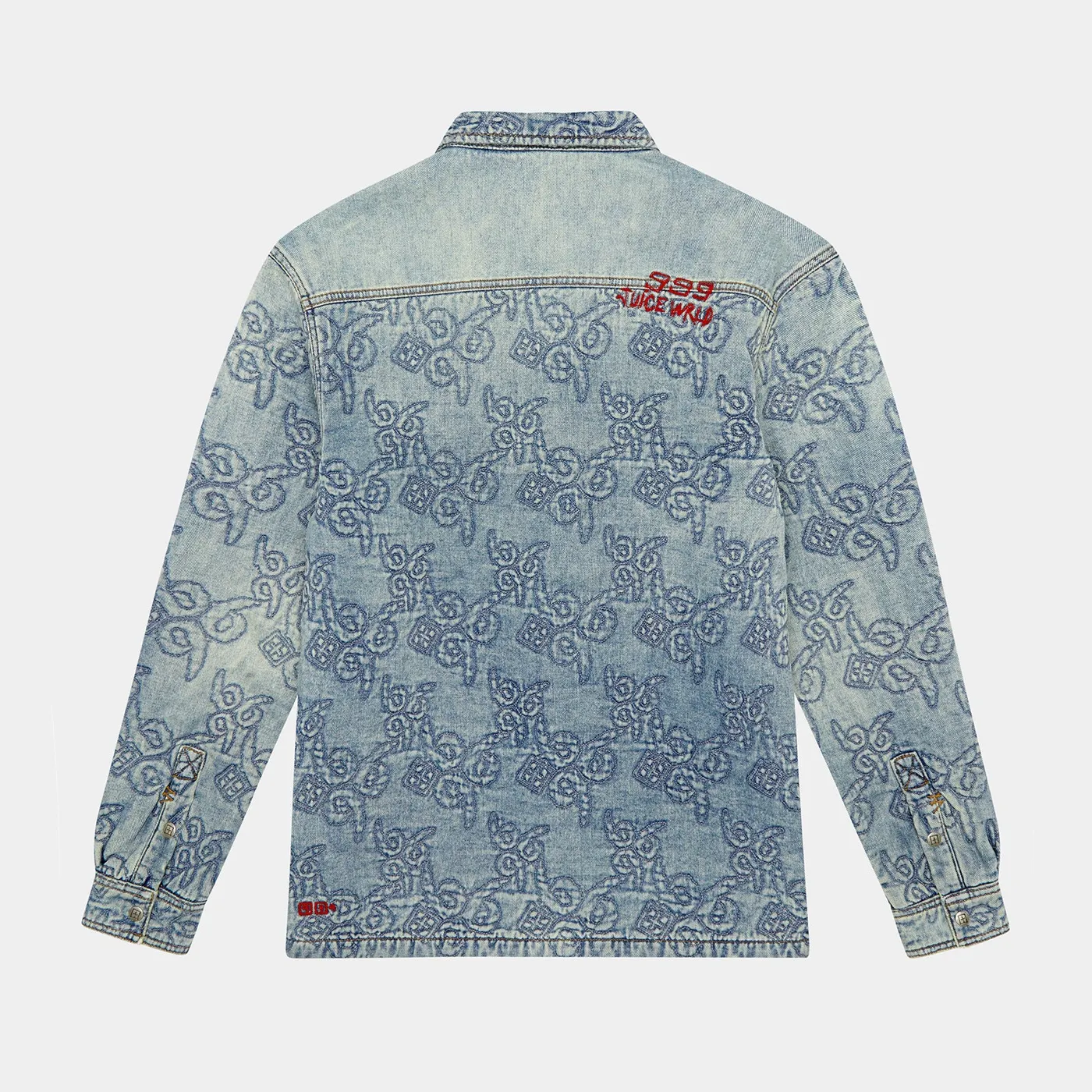 Juice WRLD QUILTED LS DENIM SHIRT K9 - STONED BLUE