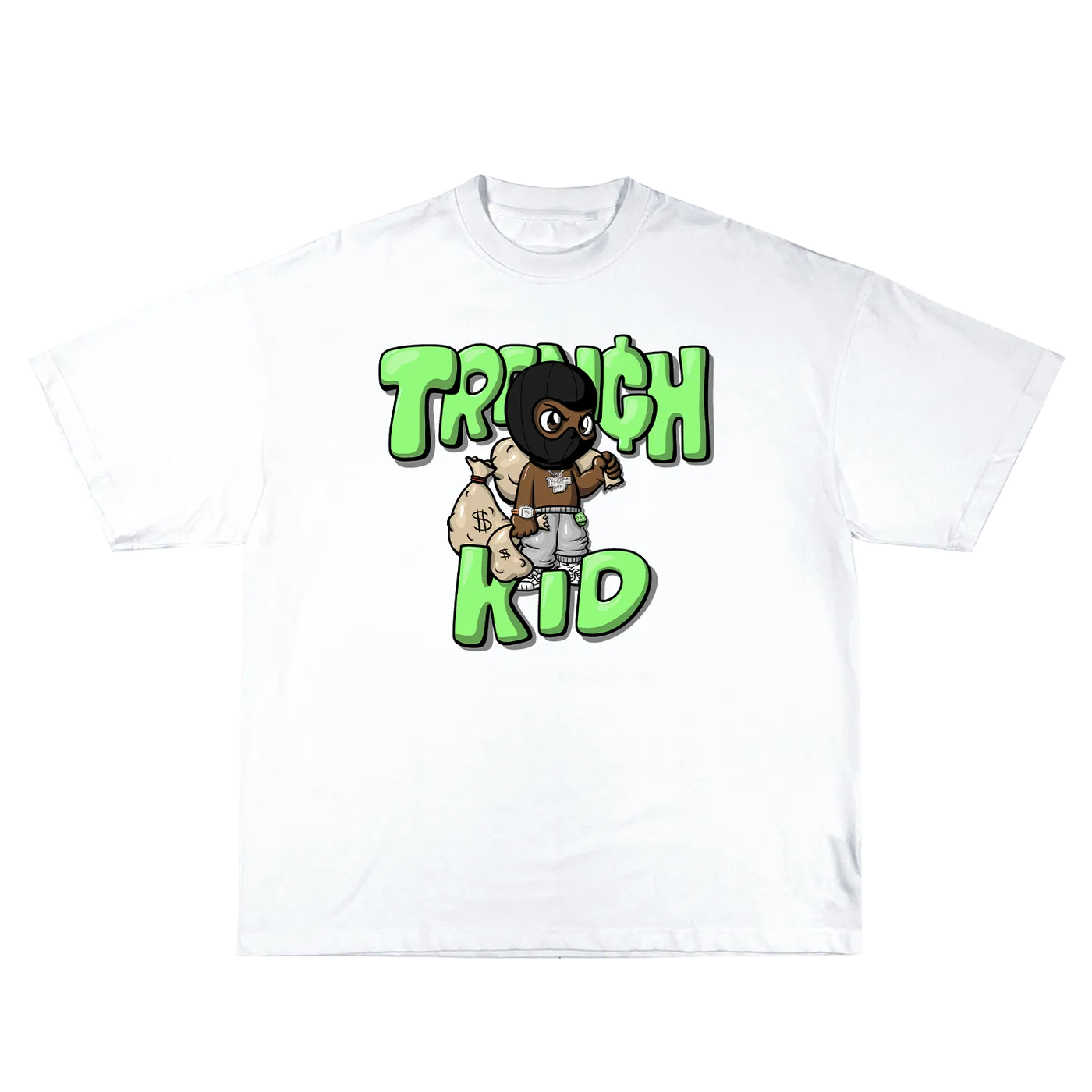 Lil Tjay Trench Kid Black Mask Tee - White