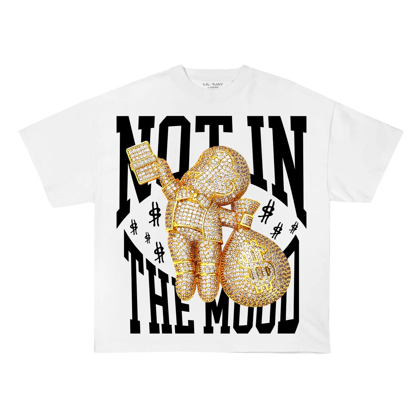 Lil Tjay NITM Stacks Tee White