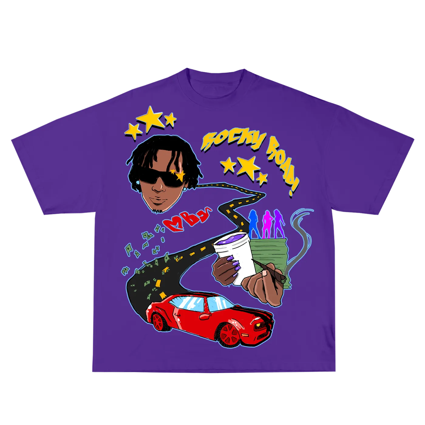 Moneybagg Yo Rocky Road Tee Purple