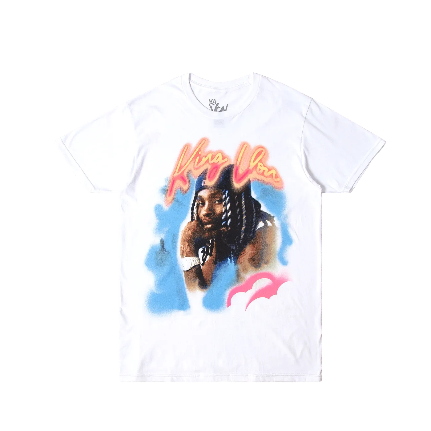 King Von KV AIRBRUSHED TEE WHITE