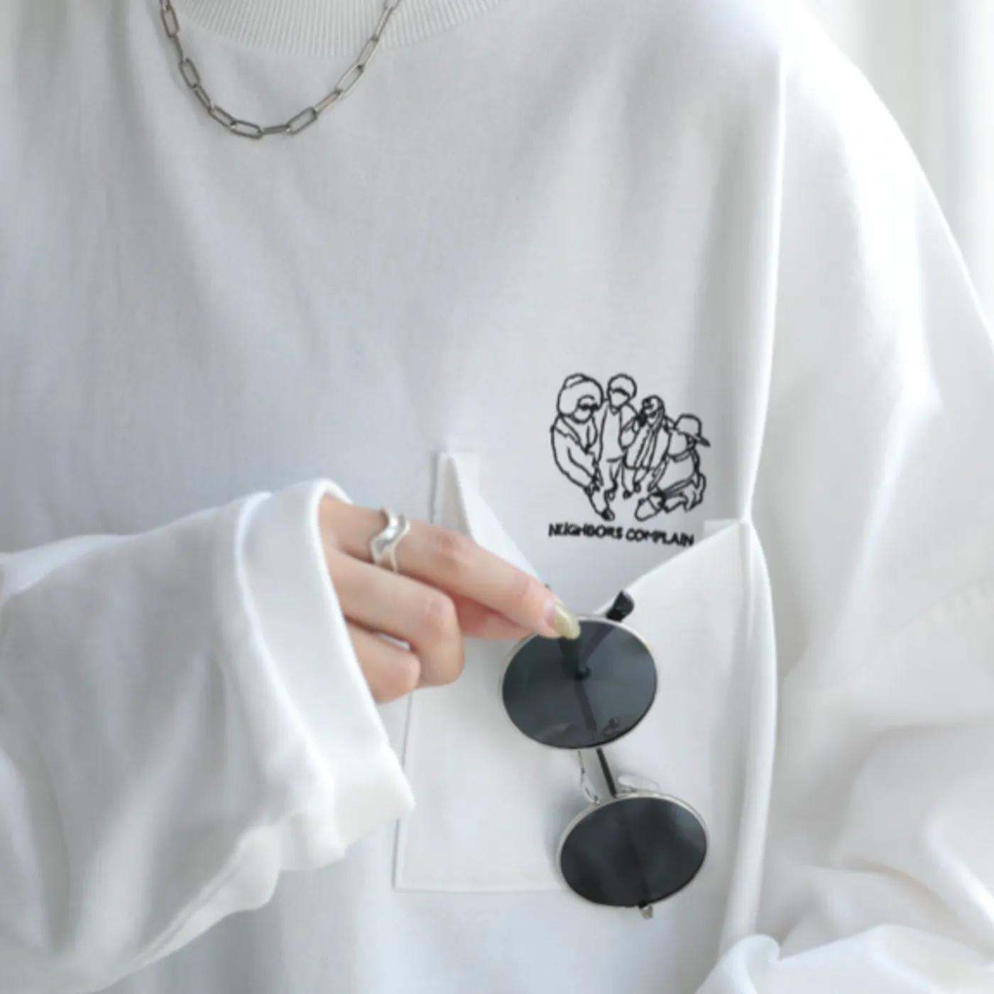 Neighbors Complain nbcp long sleeve t-shirt feat.antiqua (white)