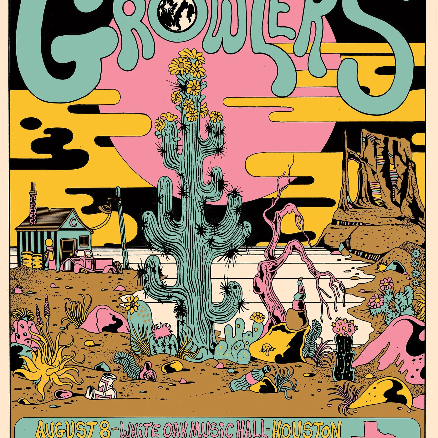 The Growlers Second / Limited Edition 8/8 + 8/9 + 8/10/2019 Texas Poster