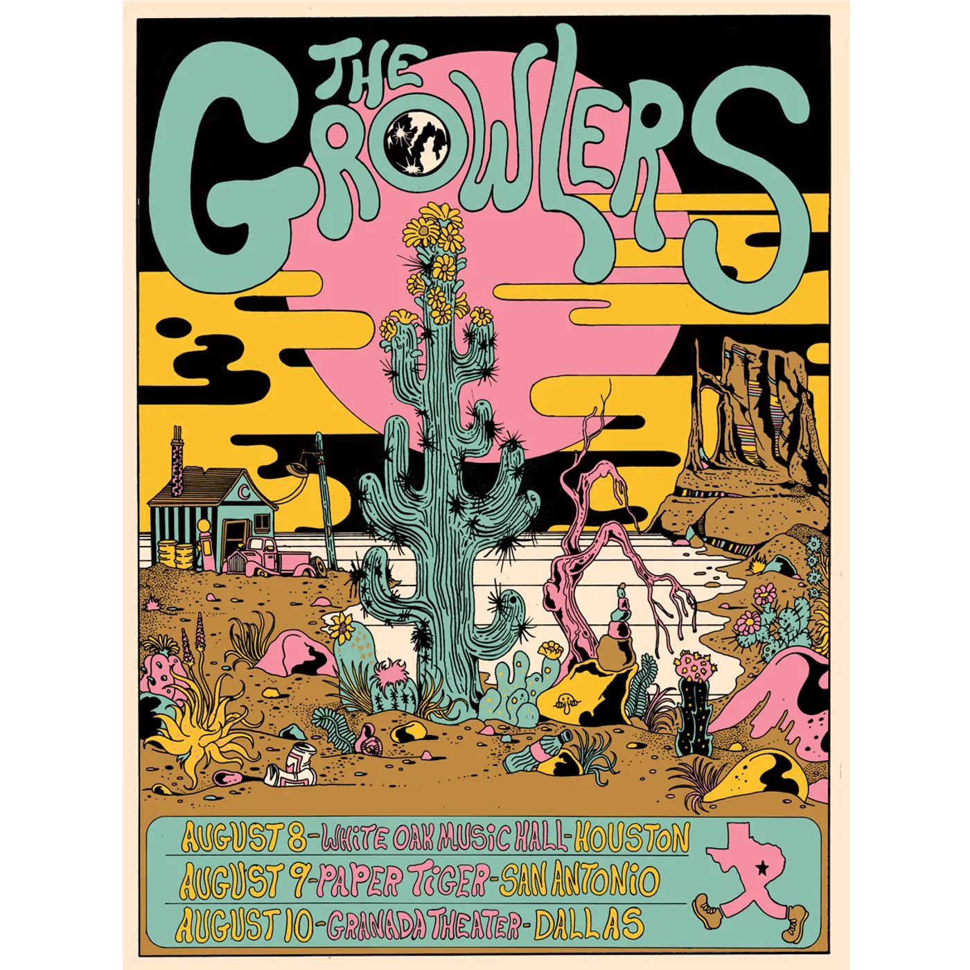 The Growlers Second / Limited Edition 8/8 + 8/9 + 8/10/2019 Texas Poster