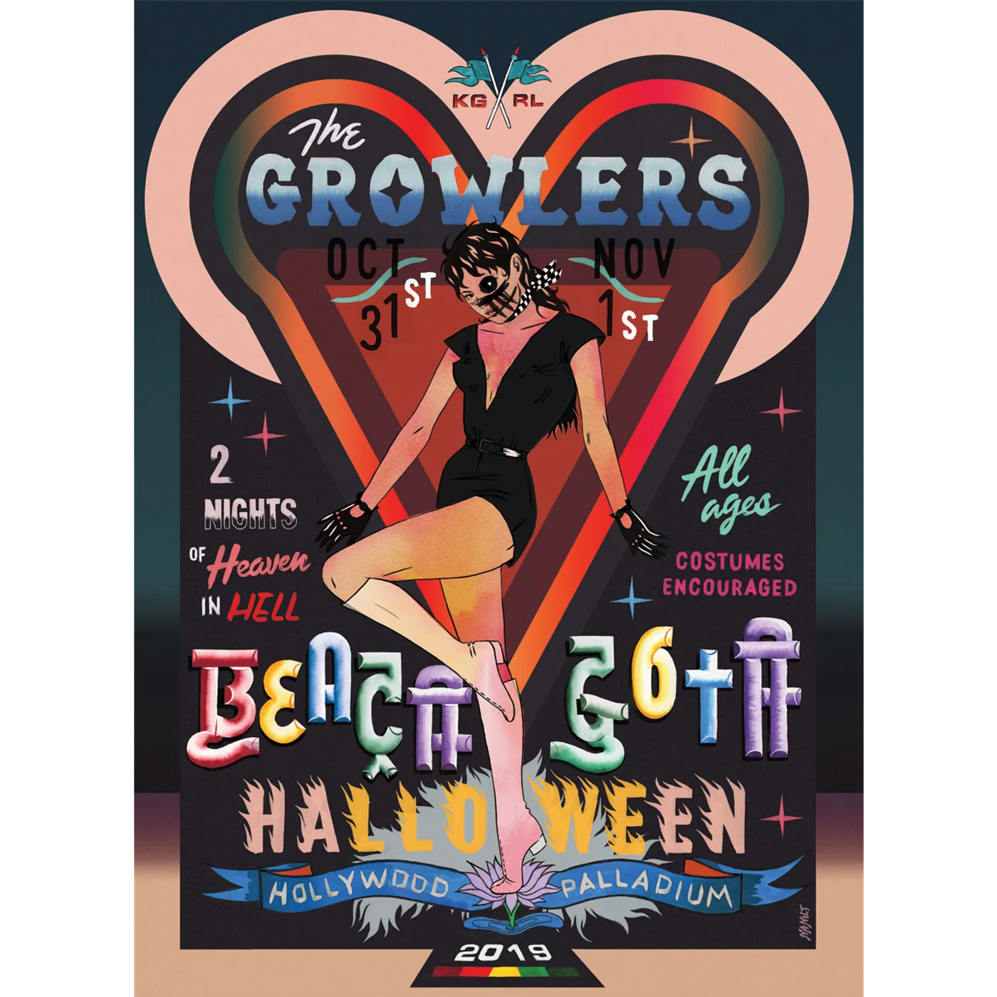 The Growlers Limited Edition Beach Goth 2019 Hollywood, CA Poster