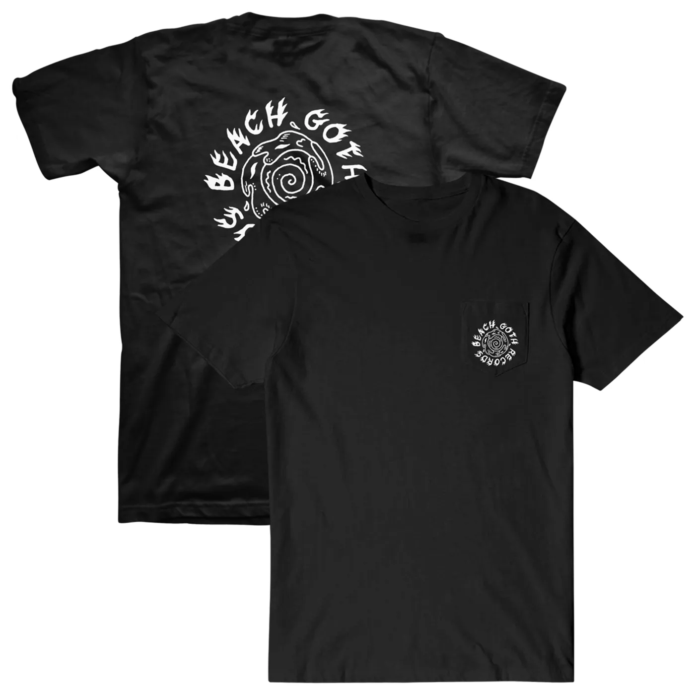 The Growlers Beach Goth Records Spiral Pocket T-Shirt