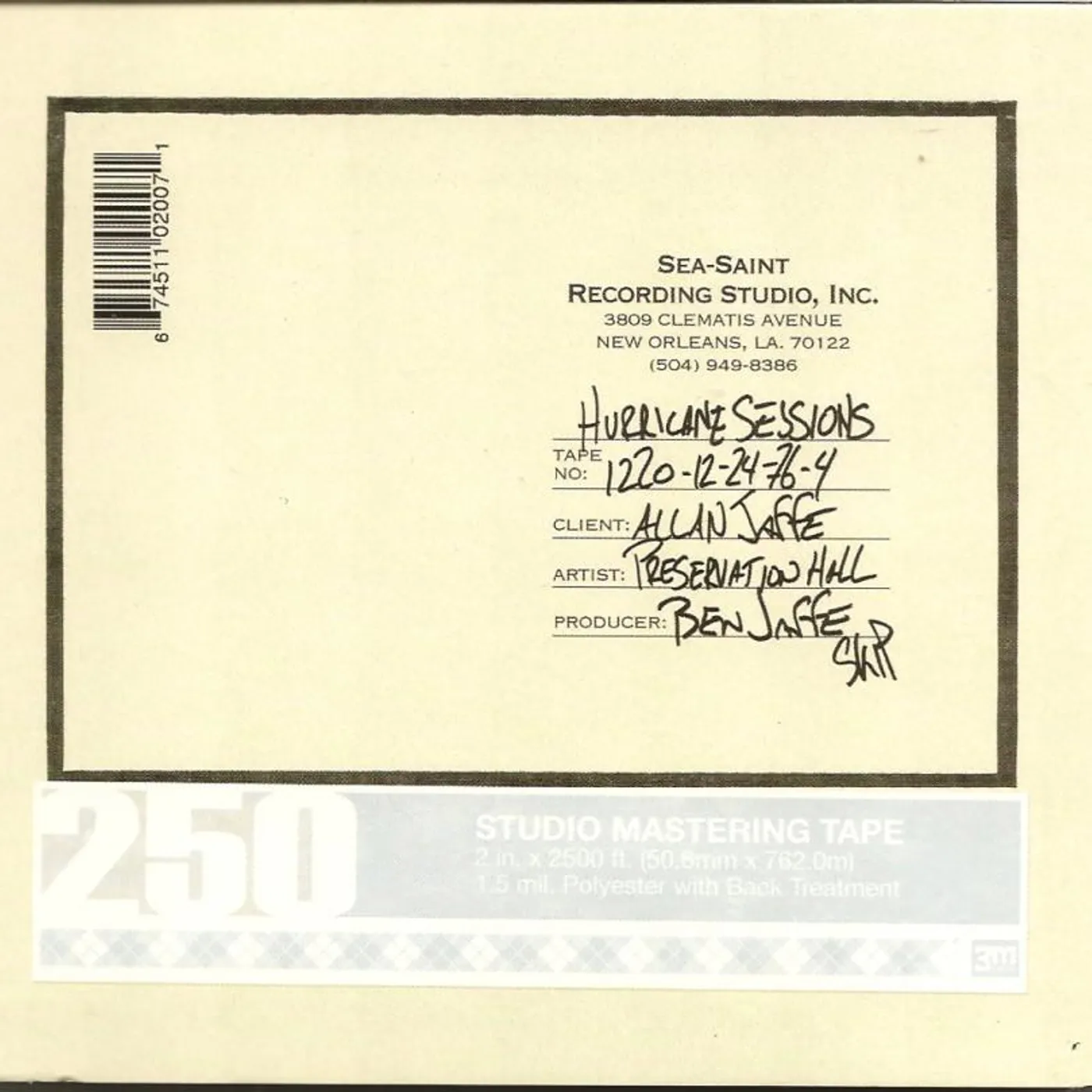 Preservation Hall Jazz Band Hurricane Sessions CD/DVD