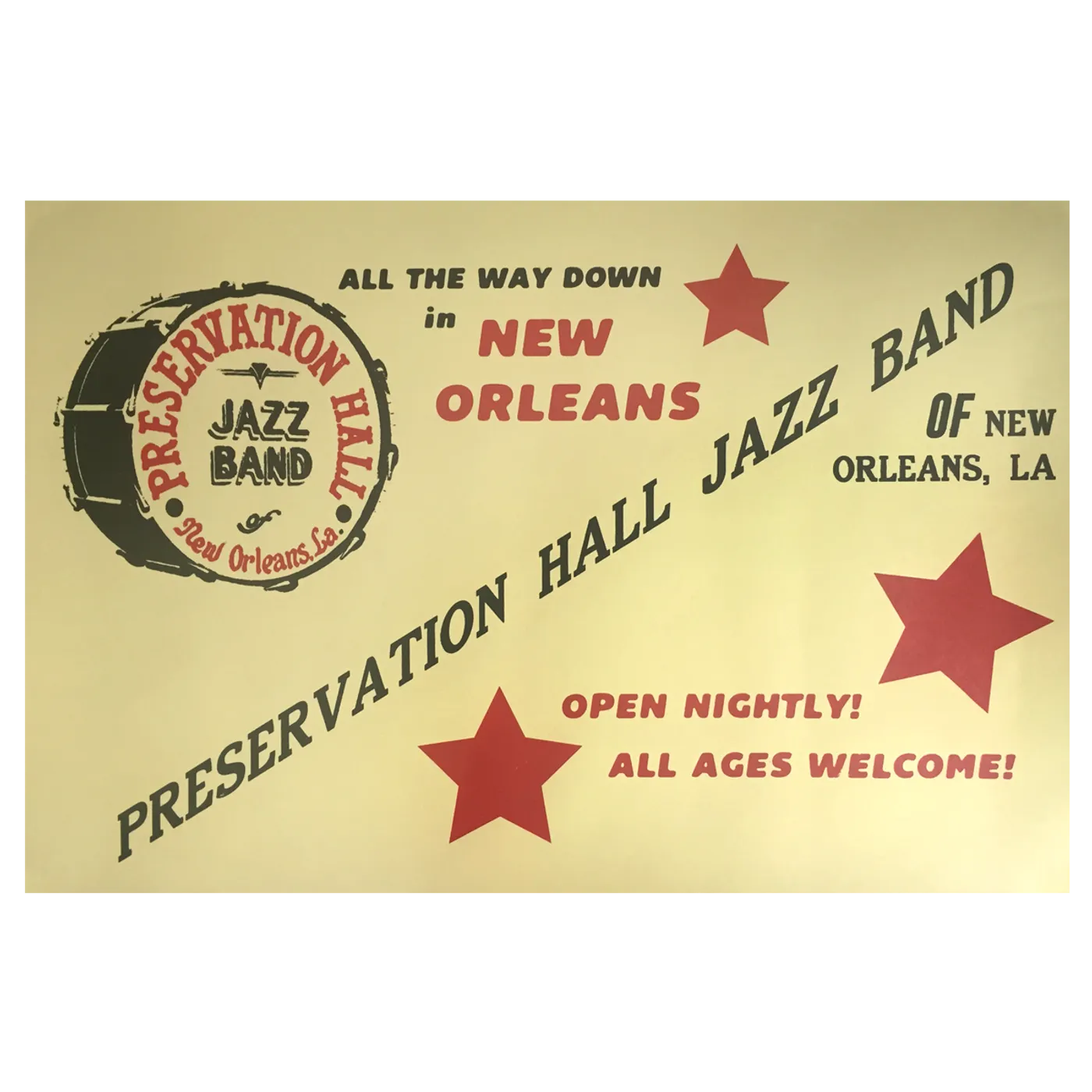 Preservation Hall Jazz Band Yellow/Red Poster