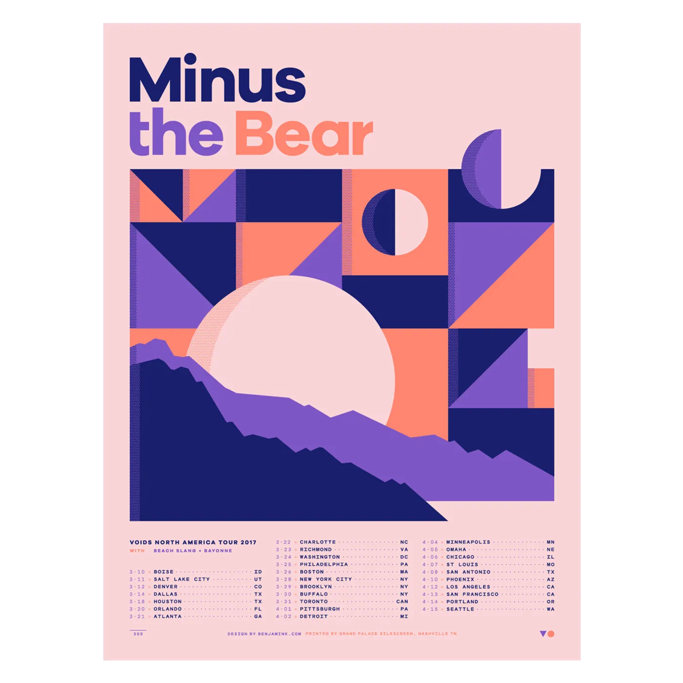 Minus the Bear Spring 2017 Tour Poster