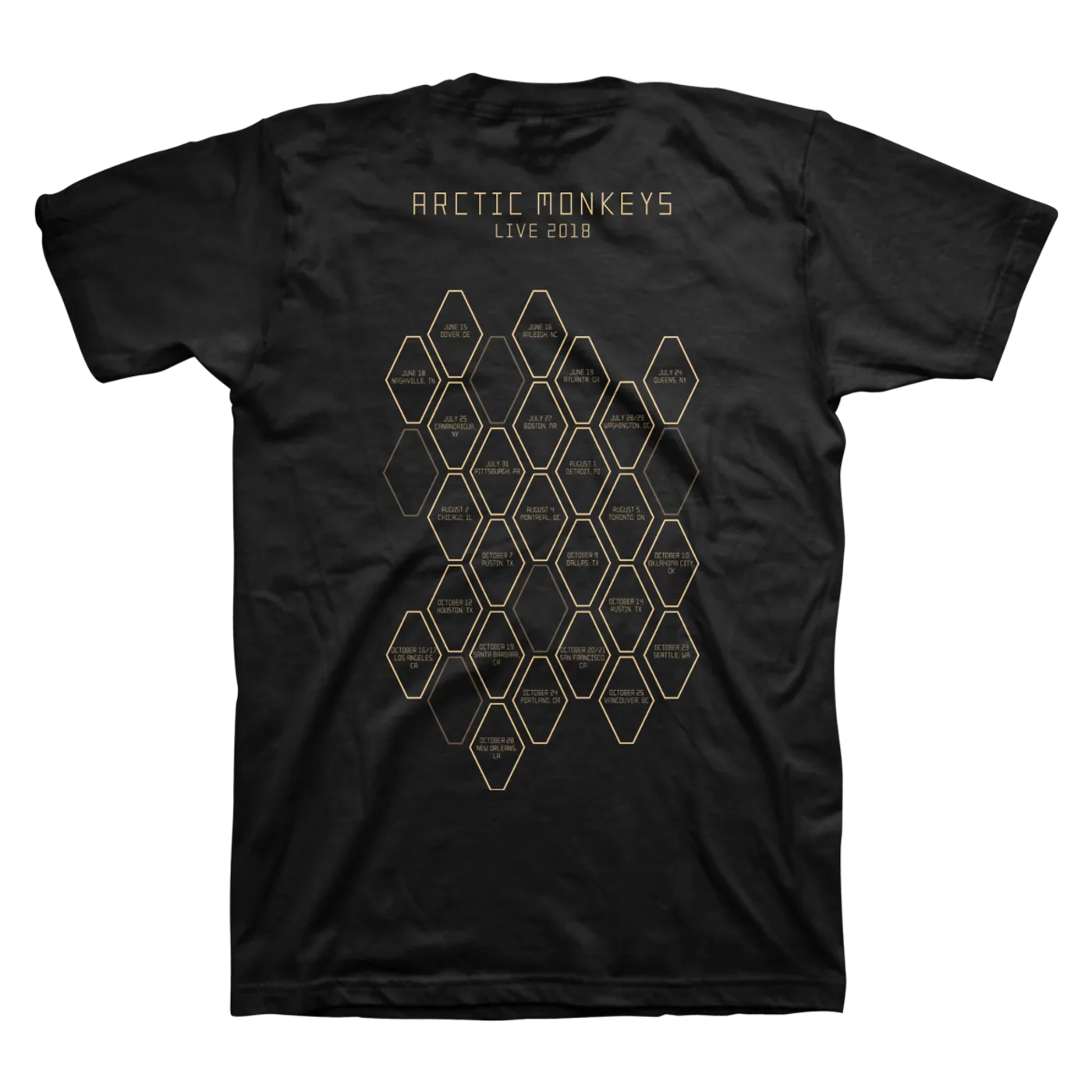 Arctic Monkeys 'AM HEXAGONS JUNE-OCT TOUR' T-SHIRT