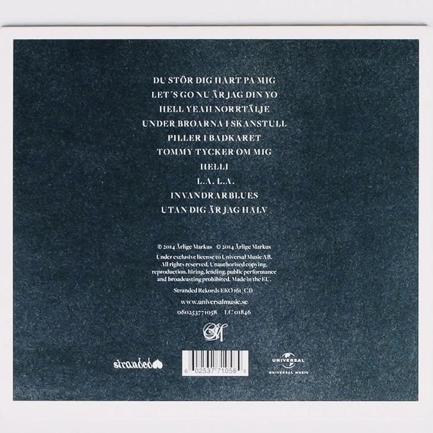 Markus Krunegård Rastlöst Blod Signerad