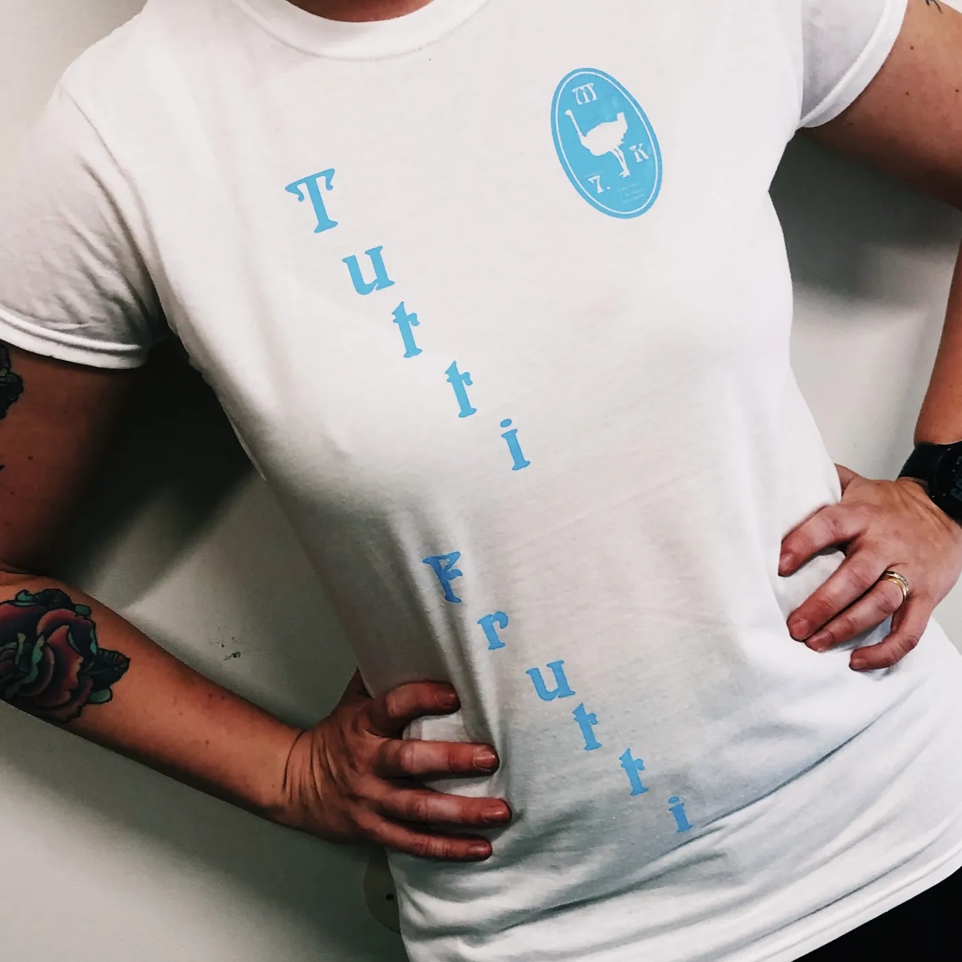 Markus Krunegård Tutti Frutti/Emblem Women's T-shirt White/Blue