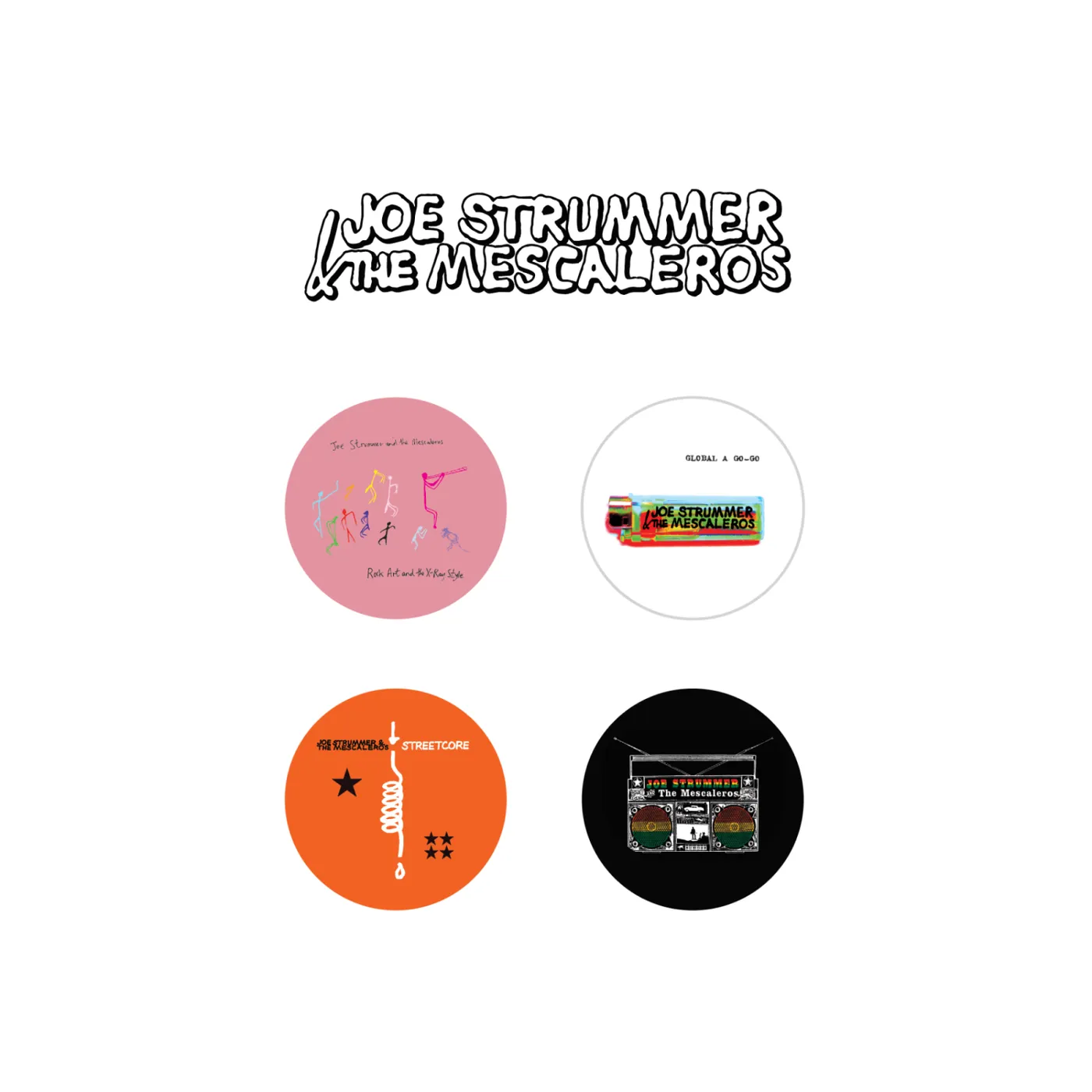 Joe Strummer Mescaleros 4-Pack Button Set