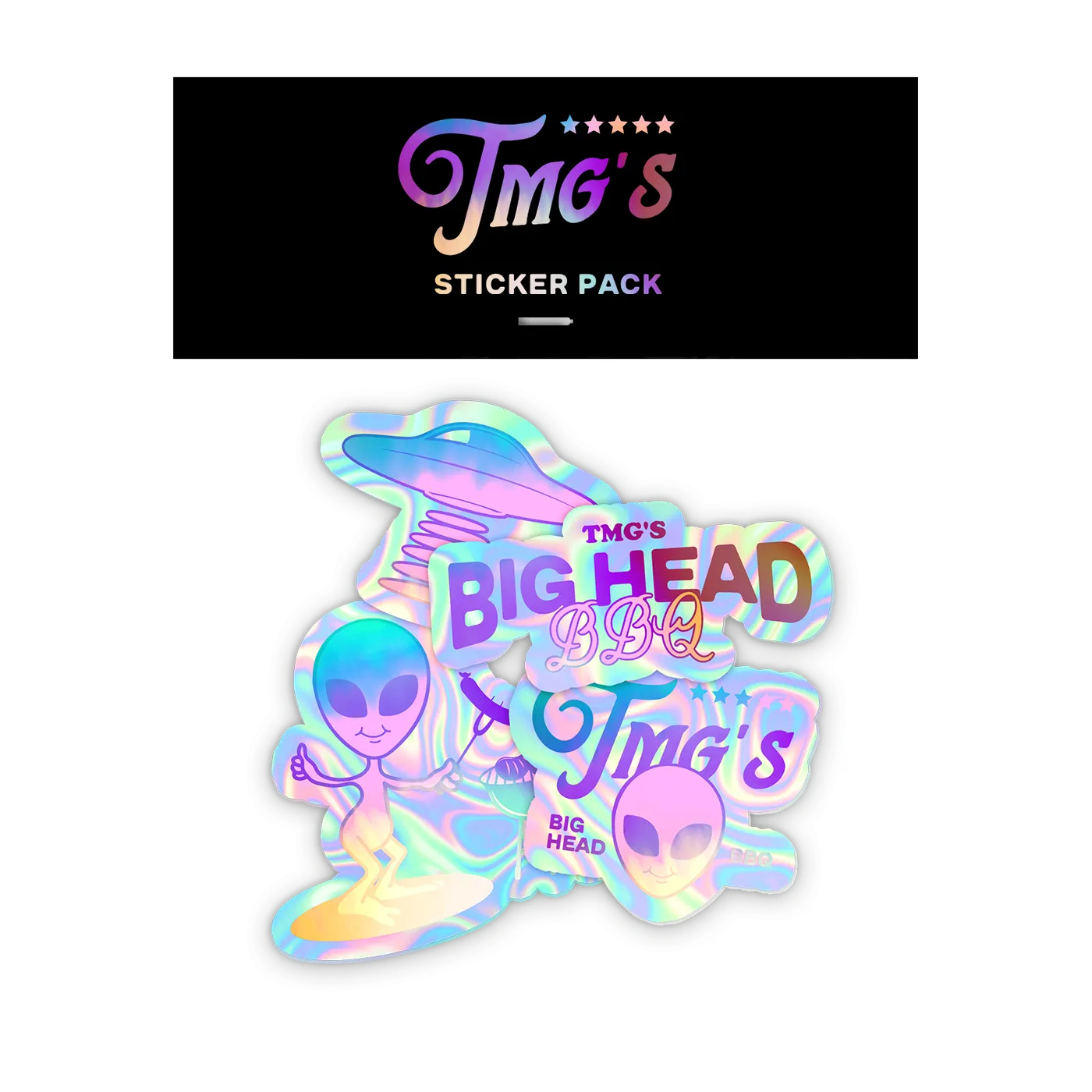 Tiny Meat Gang Big Head BBQ Holographic Sticker Pack