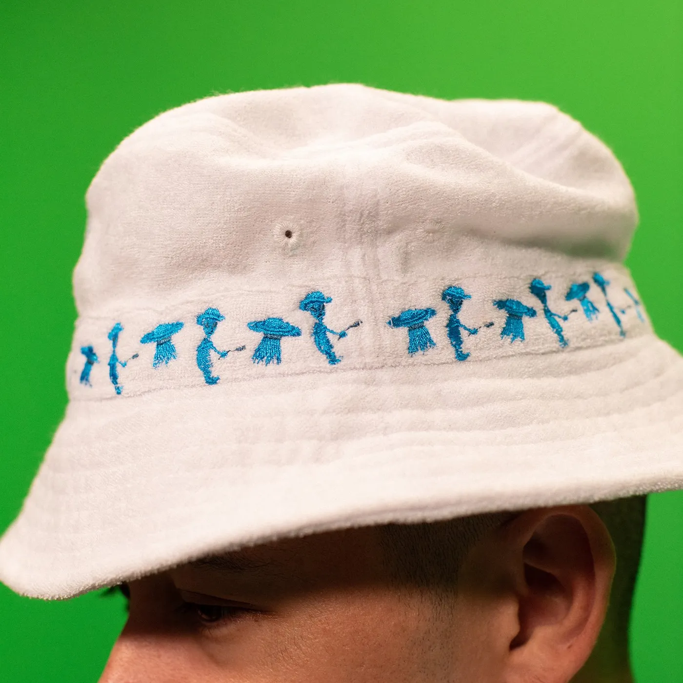 Tiny Meat Gang TMG French Terry White Bucket Hat