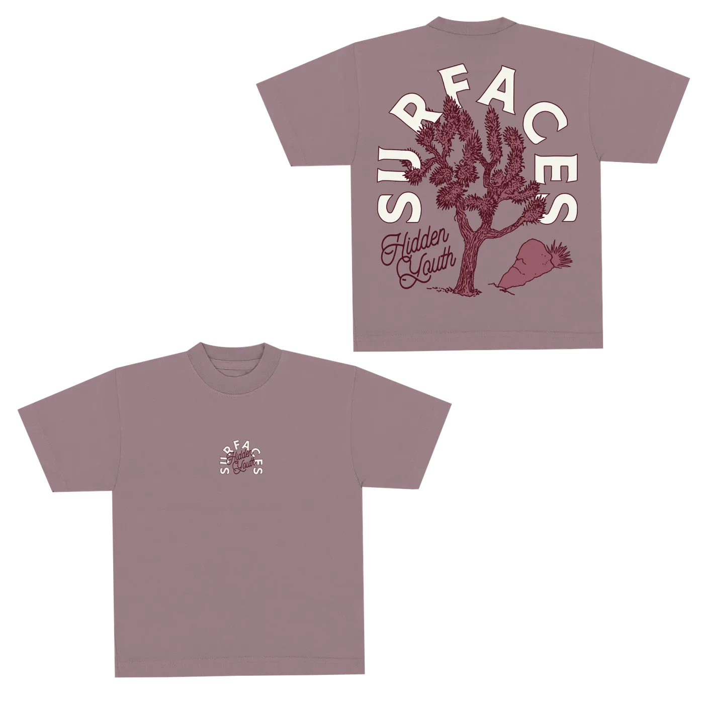 Surfaces Hidden Youth Mauve Cactus T-Shirt