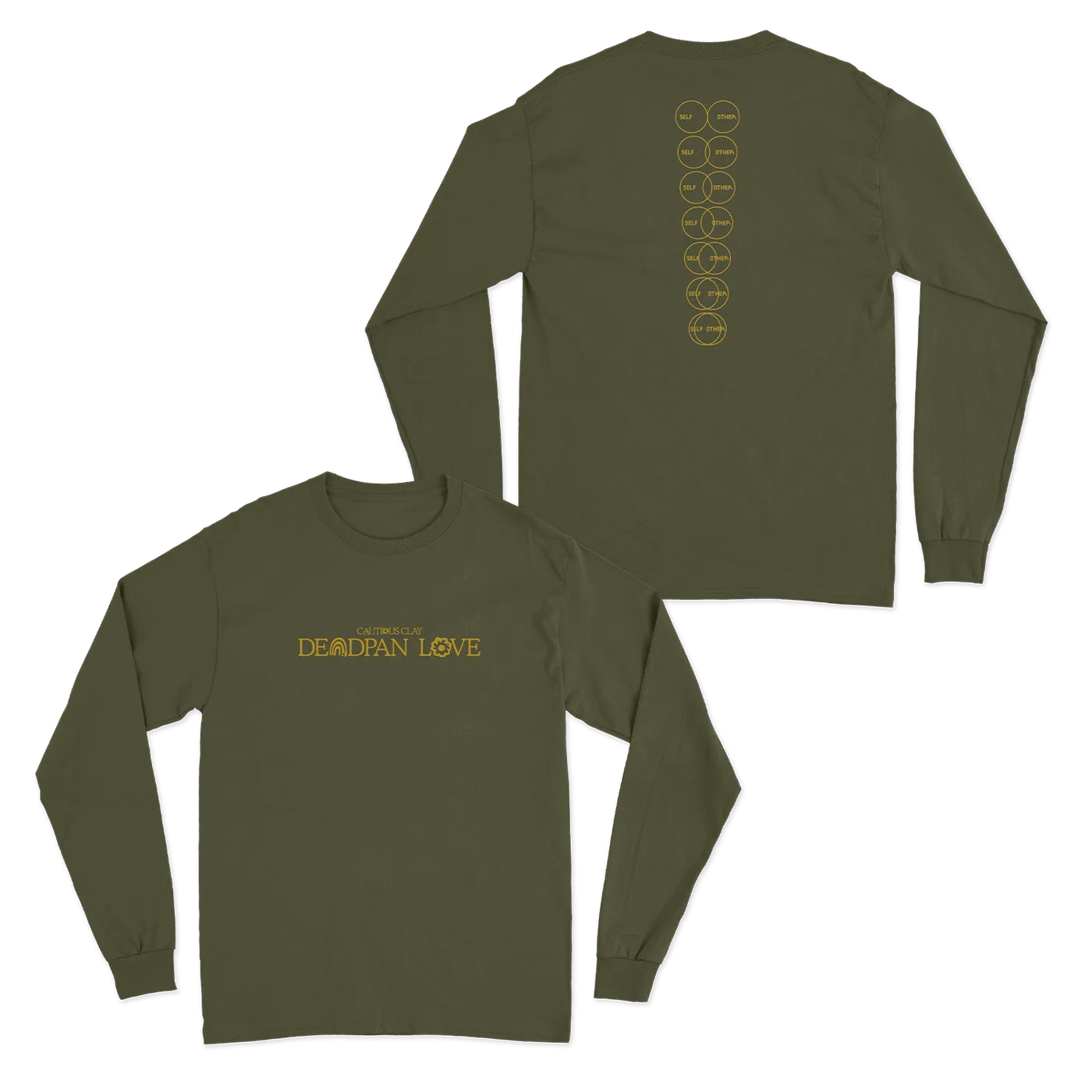 Cautious Clay Deadpan Love Army Green Long Sleeve
