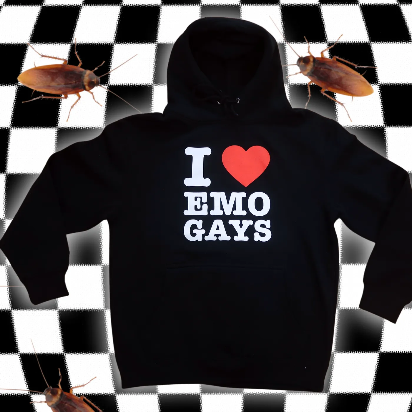 Miles McKenna I <3 Emo Gays Black Hoodie