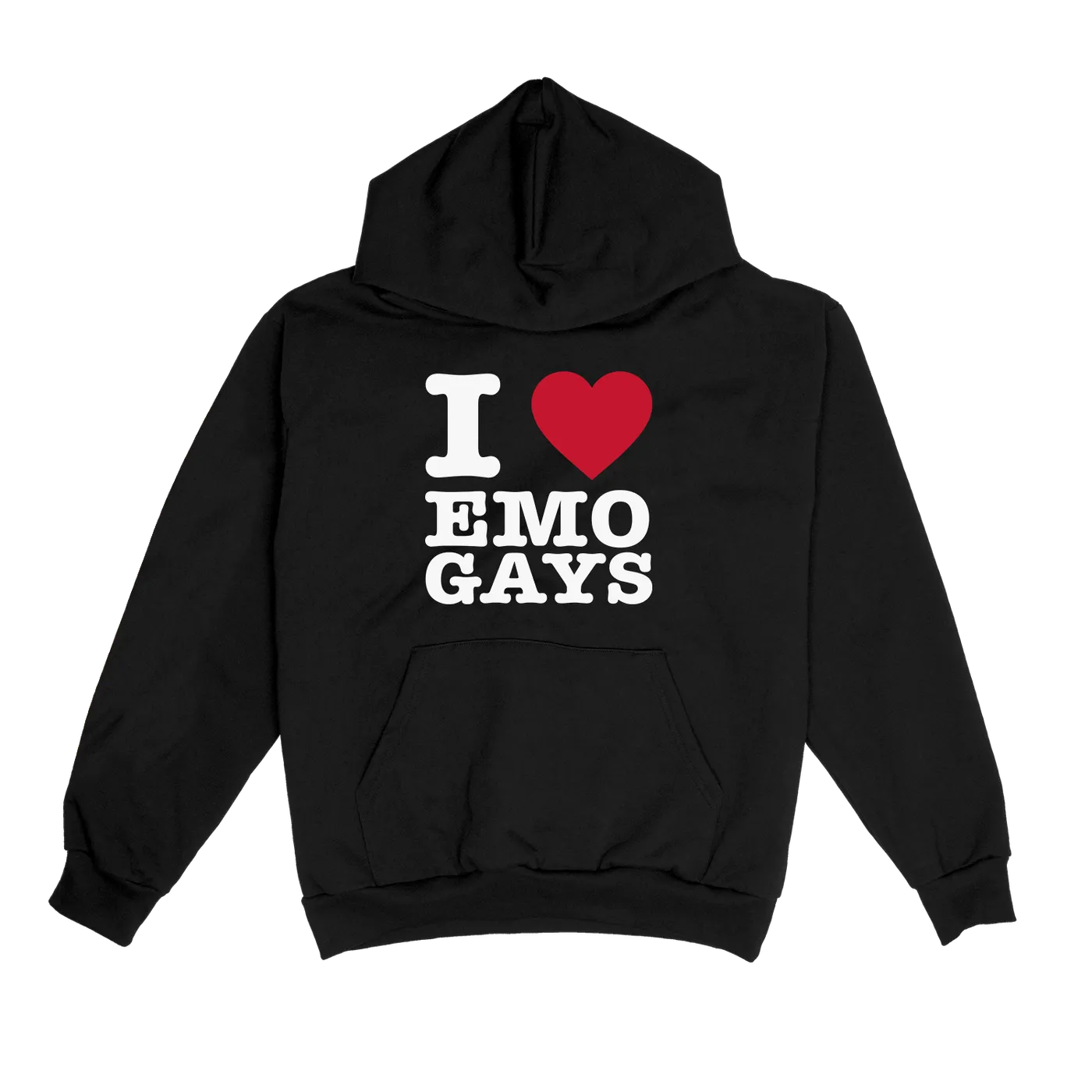 Miles McKenna I <3 Emo Gays Black Hoodie