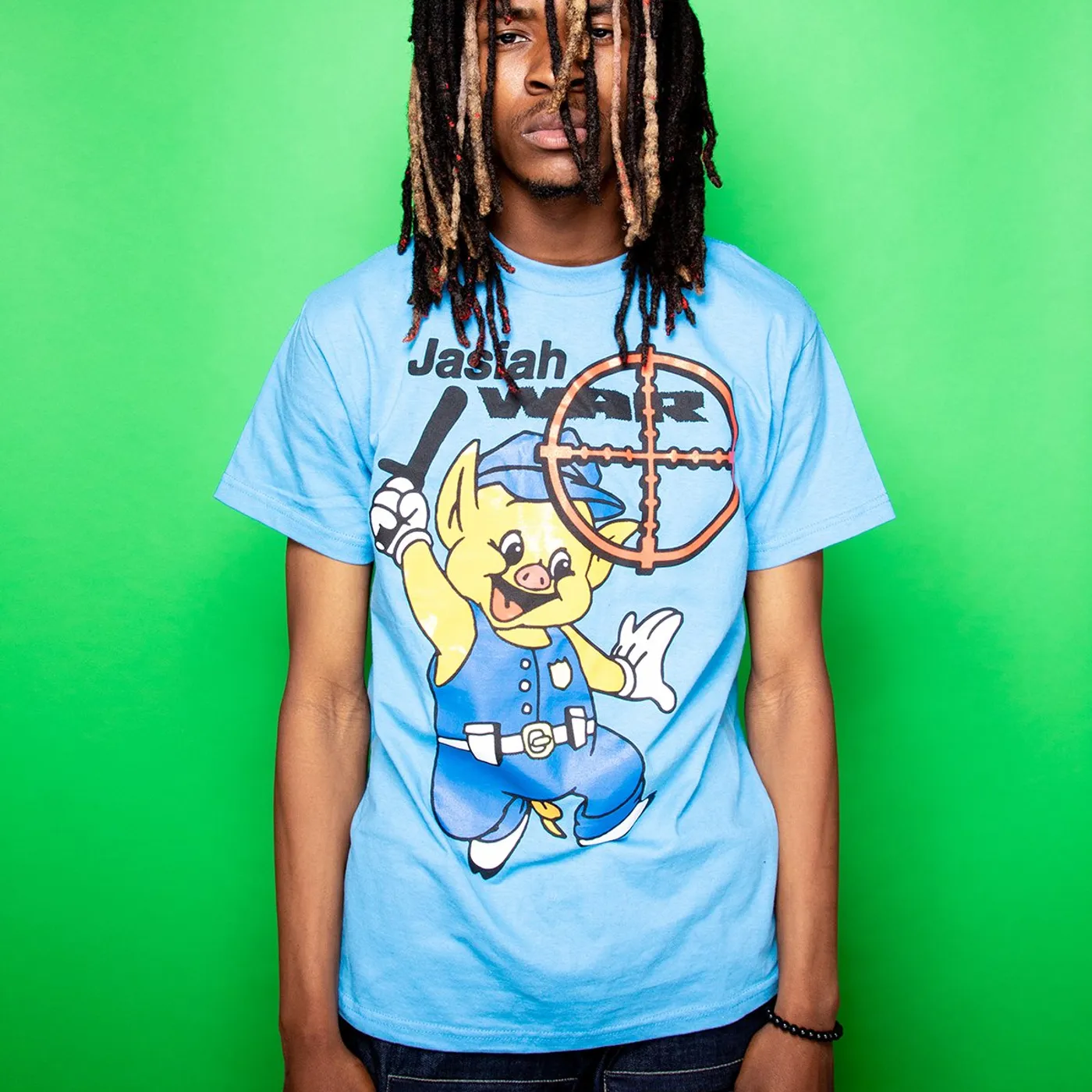 Jasiah War Porky Blue Tee